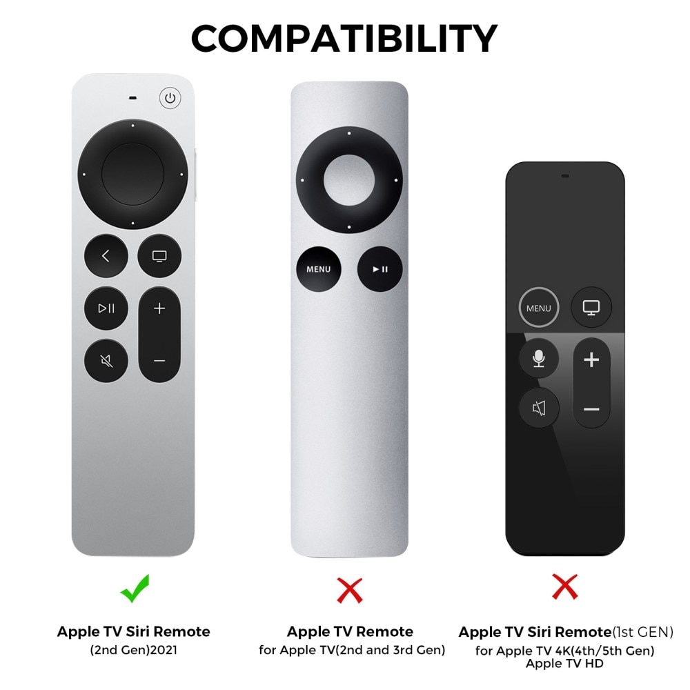 Silikonhülle Apple TV Siri Remote 2nd Gen Schwarz