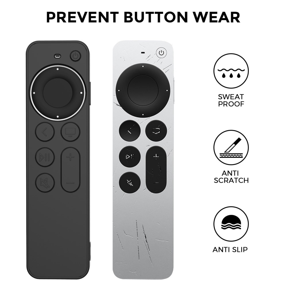 Silikonhülle Apple TV Siri Remote 2nd Gen Schwarz