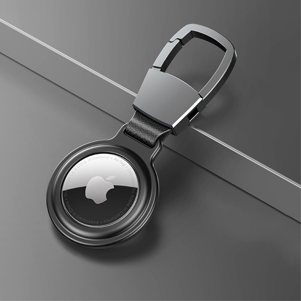 Apple AirTag Metallhülle mit Schlüsselring schwarz