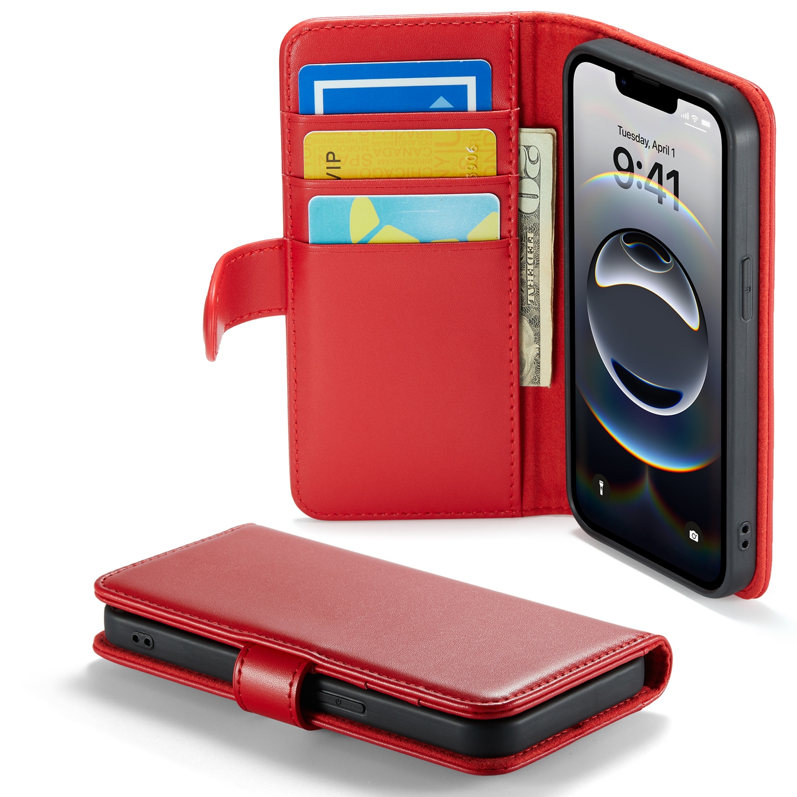 iPhone 12/iPhone 12 Pro Echtlederhülle Rot
