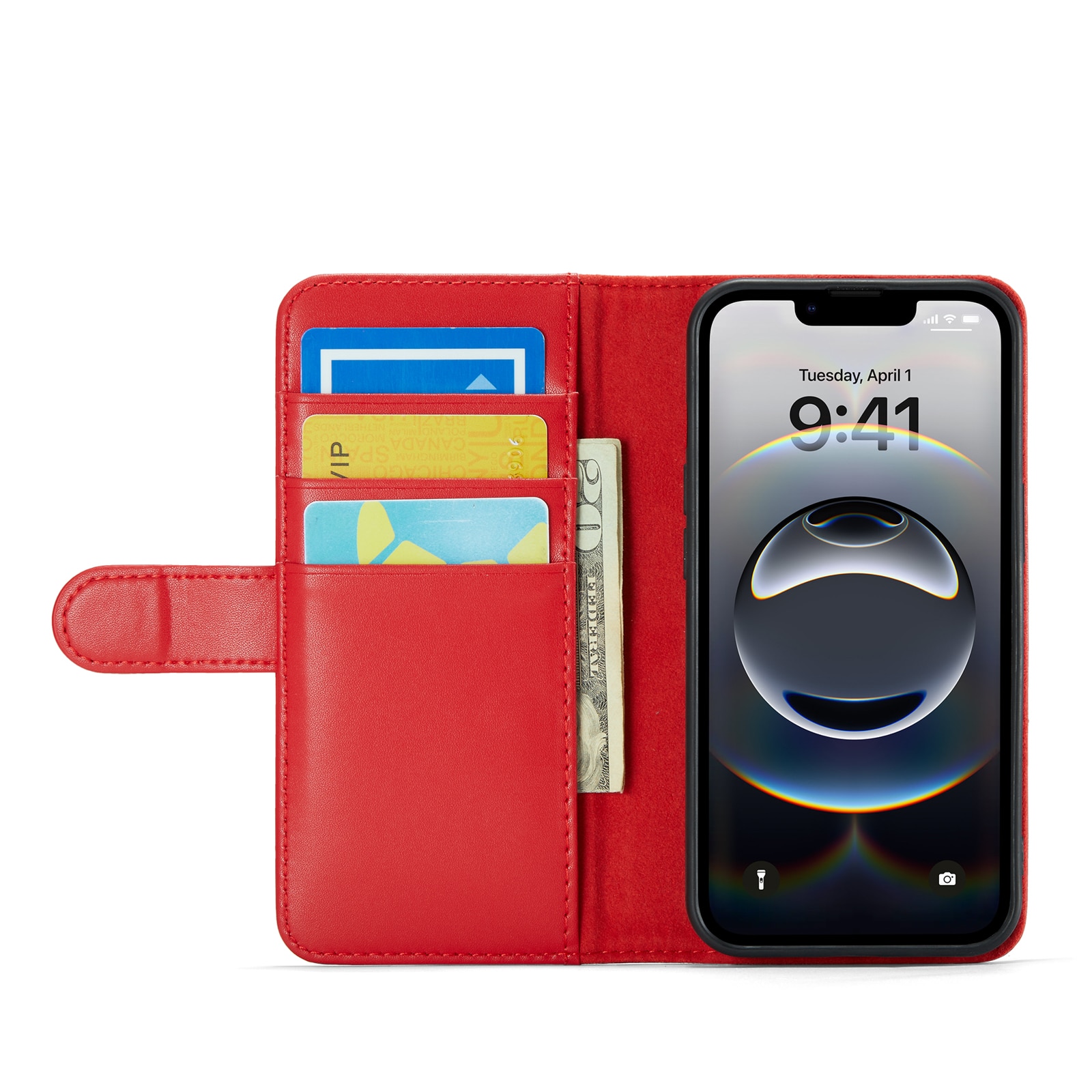 iPhone 12/iPhone 12 Pro Echtlederhülle Rot