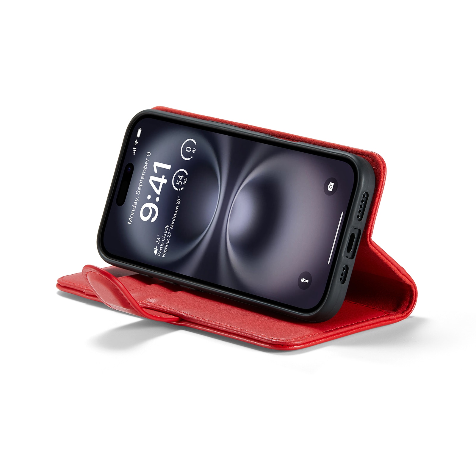 iPhone 16 Echtlederhülle Rot