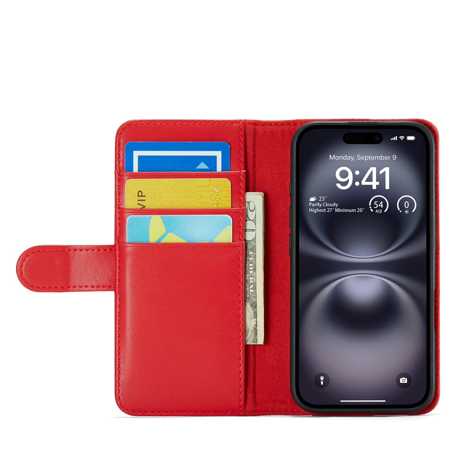 iPhone 16 Echtlederhülle Rot