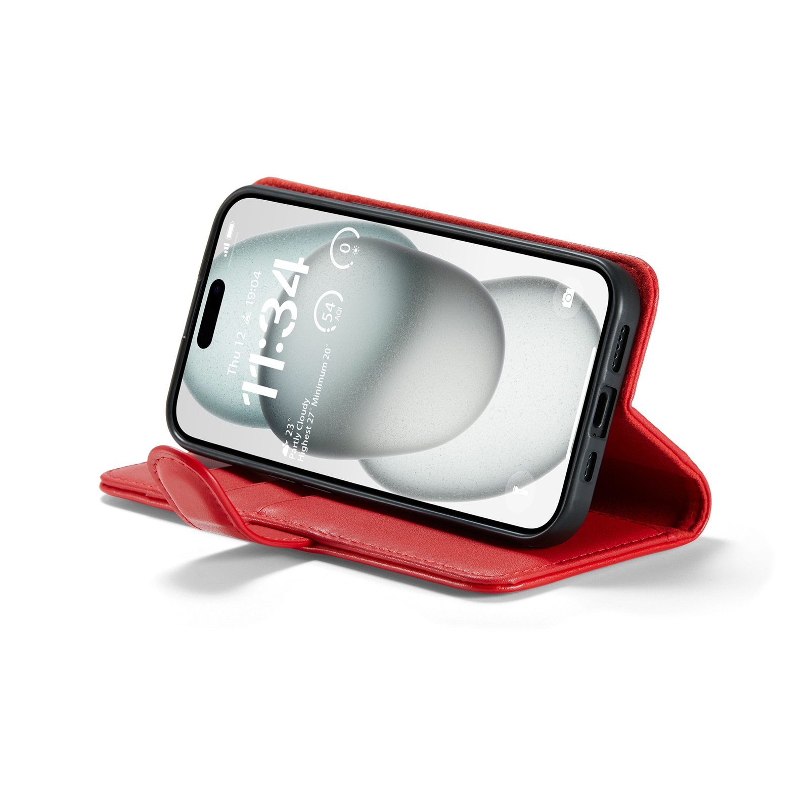 iPhone 13 Echtlederhülle Rot