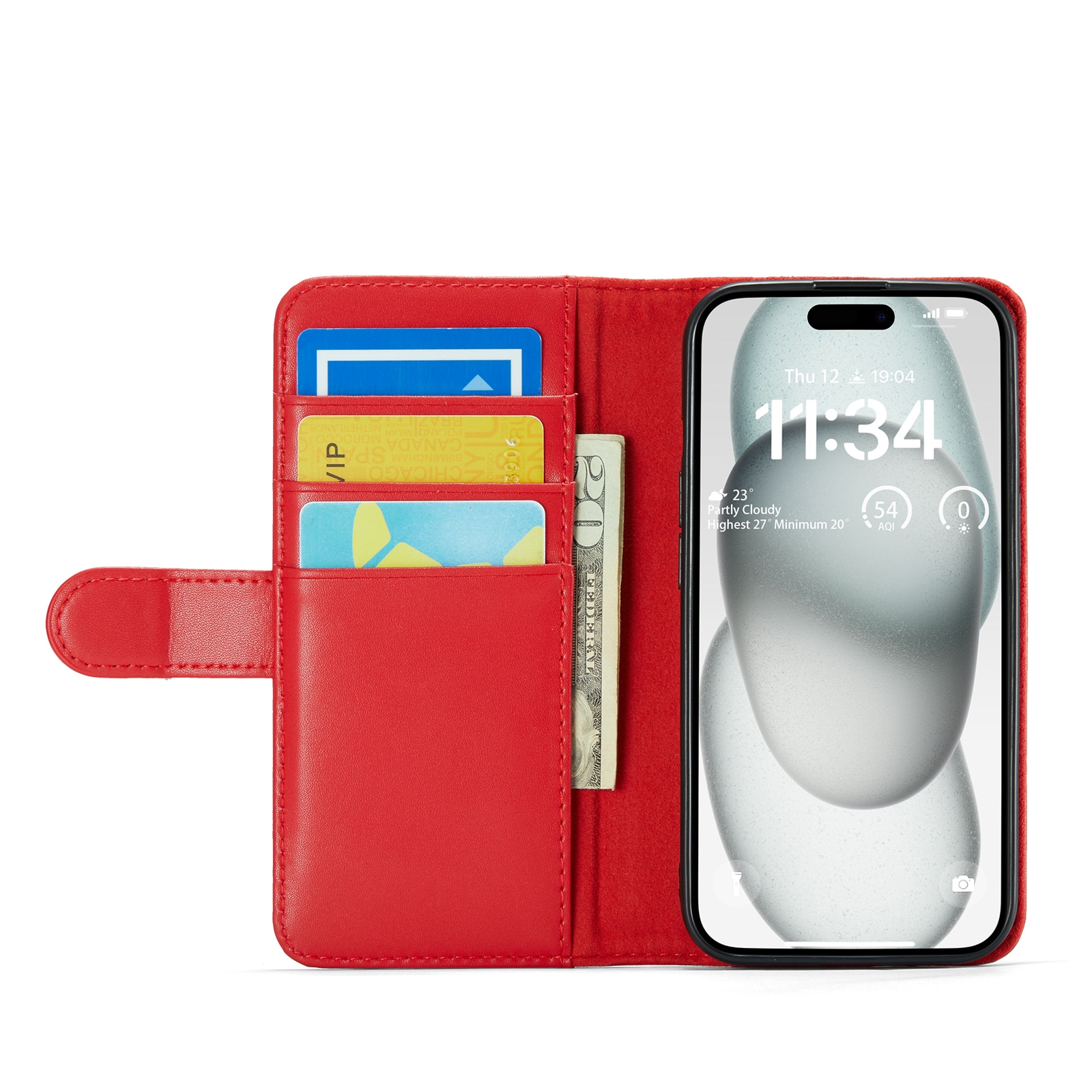 iPhone 13 Echtlederhülle Rot