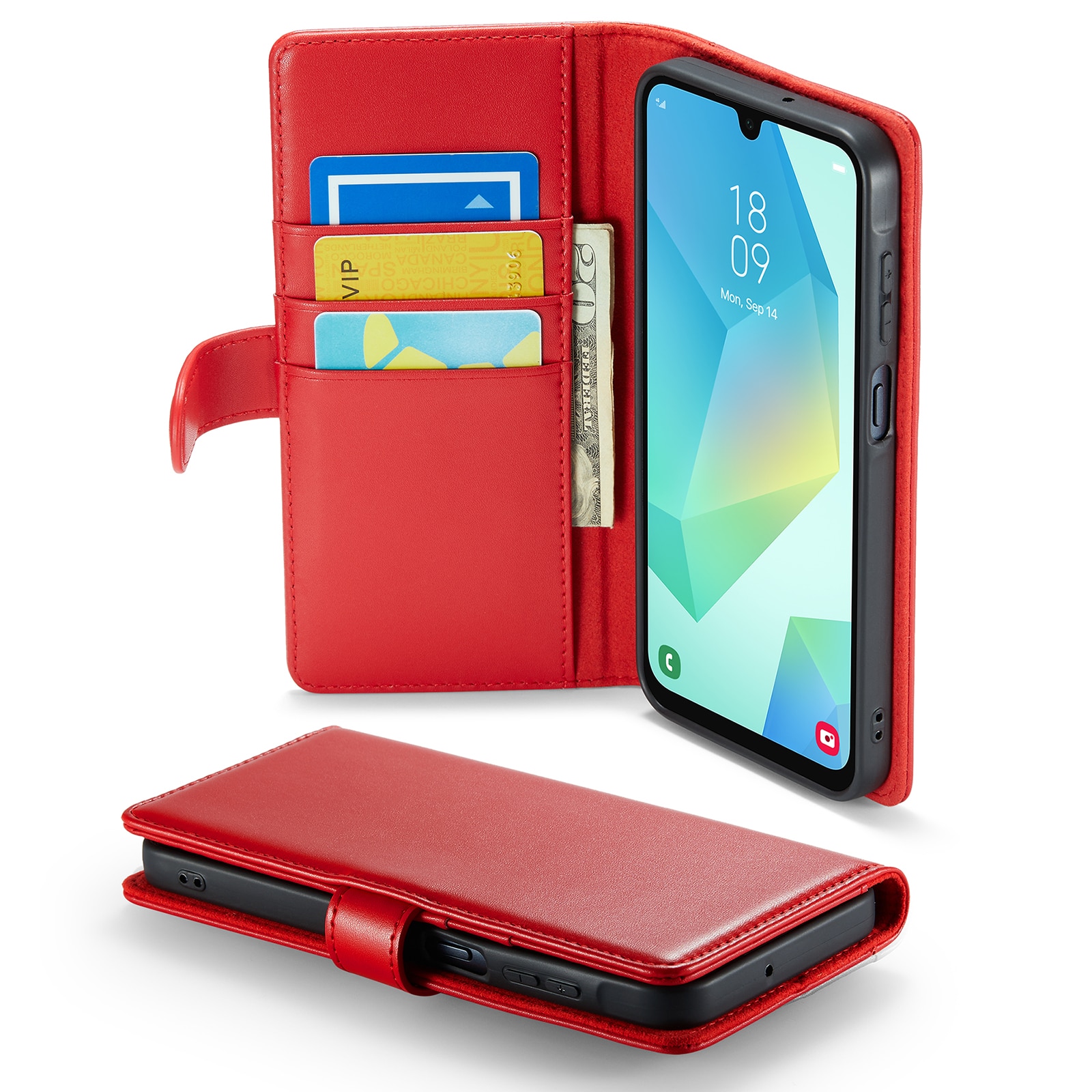 Samsung Galaxy A16 Echtlederhülle Rot