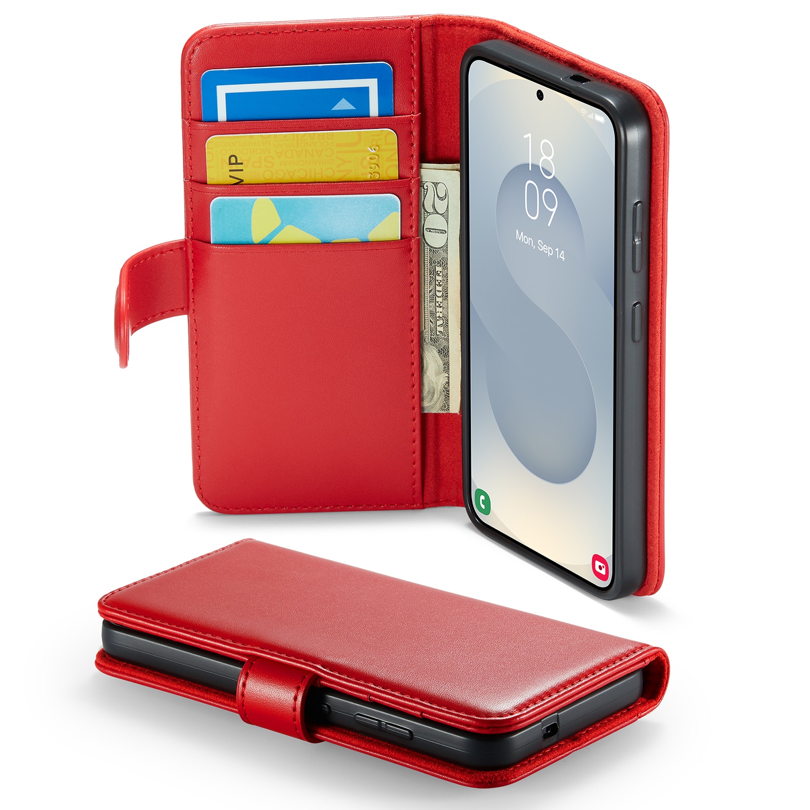 Samsung Galaxy S25 Echtlederhülle Rot