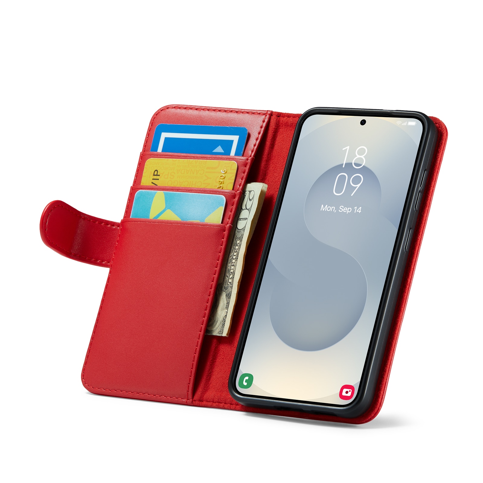 Samsung Galaxy S25 Echtlederhülle Rot