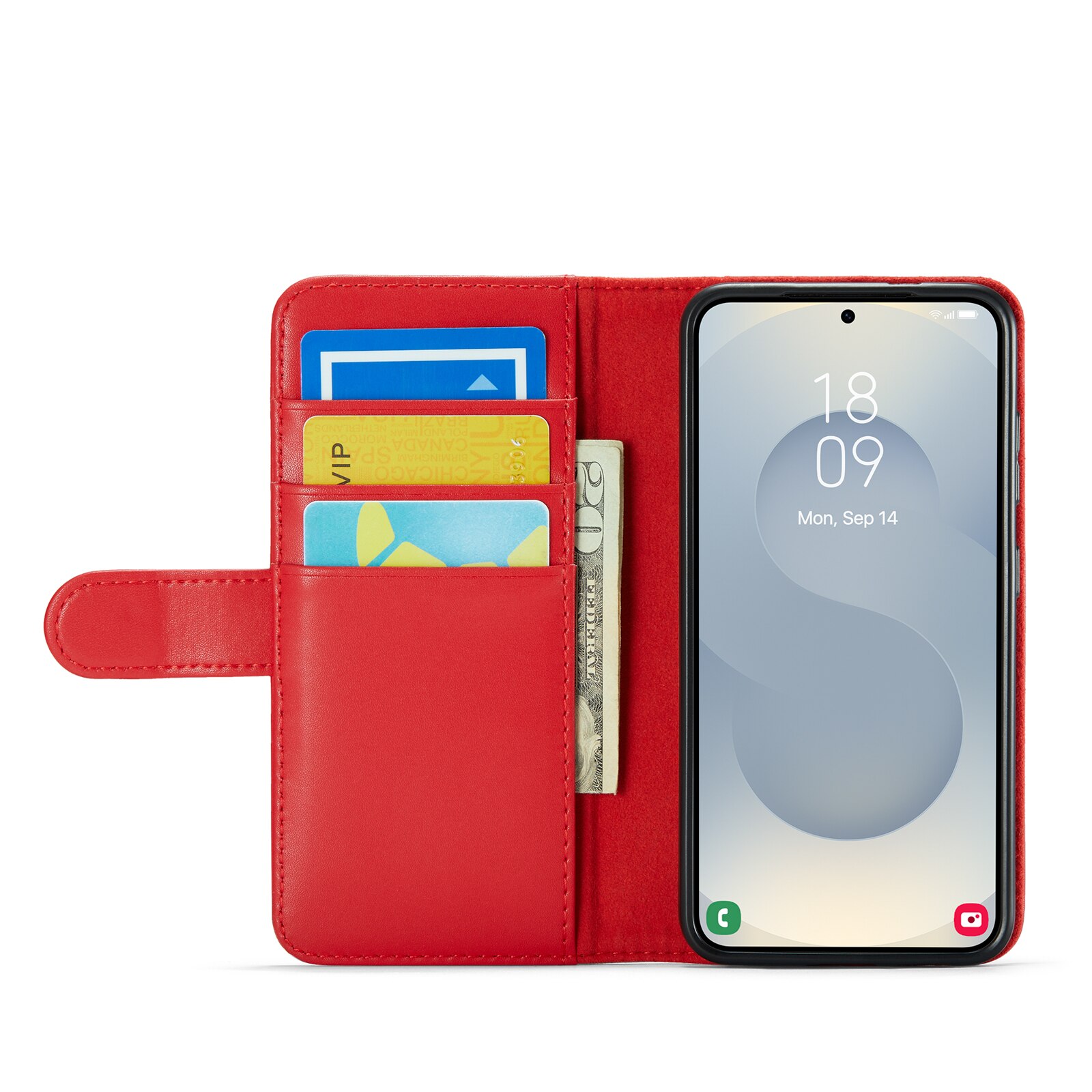 Samsung Galaxy S25 Echtlederhülle Rot