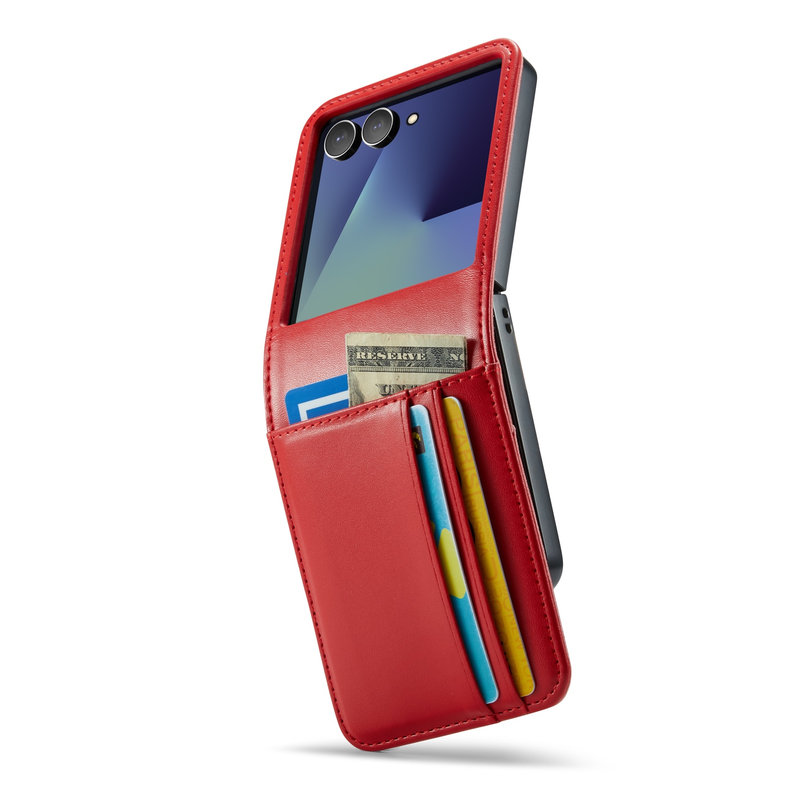 Samsung Galaxy Z Flip 7 Echtlederhülle Rot