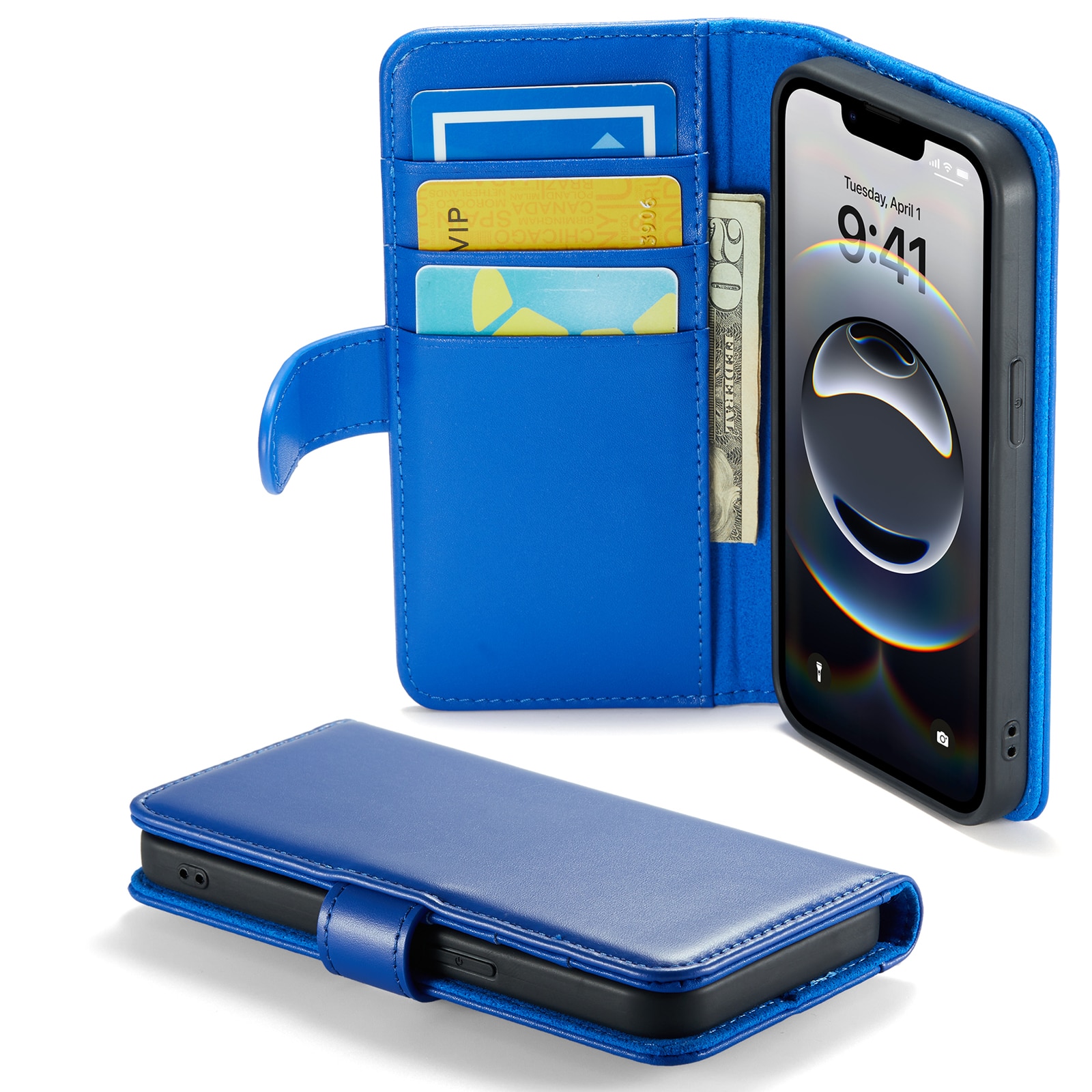 iPhone 12/iPhone 12 Pro Echtlederhülle Blau