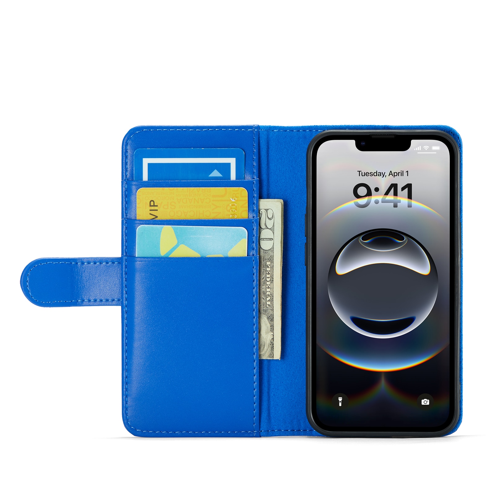 iPhone 12/iPhone 12 Pro Echtlederhülle Blau