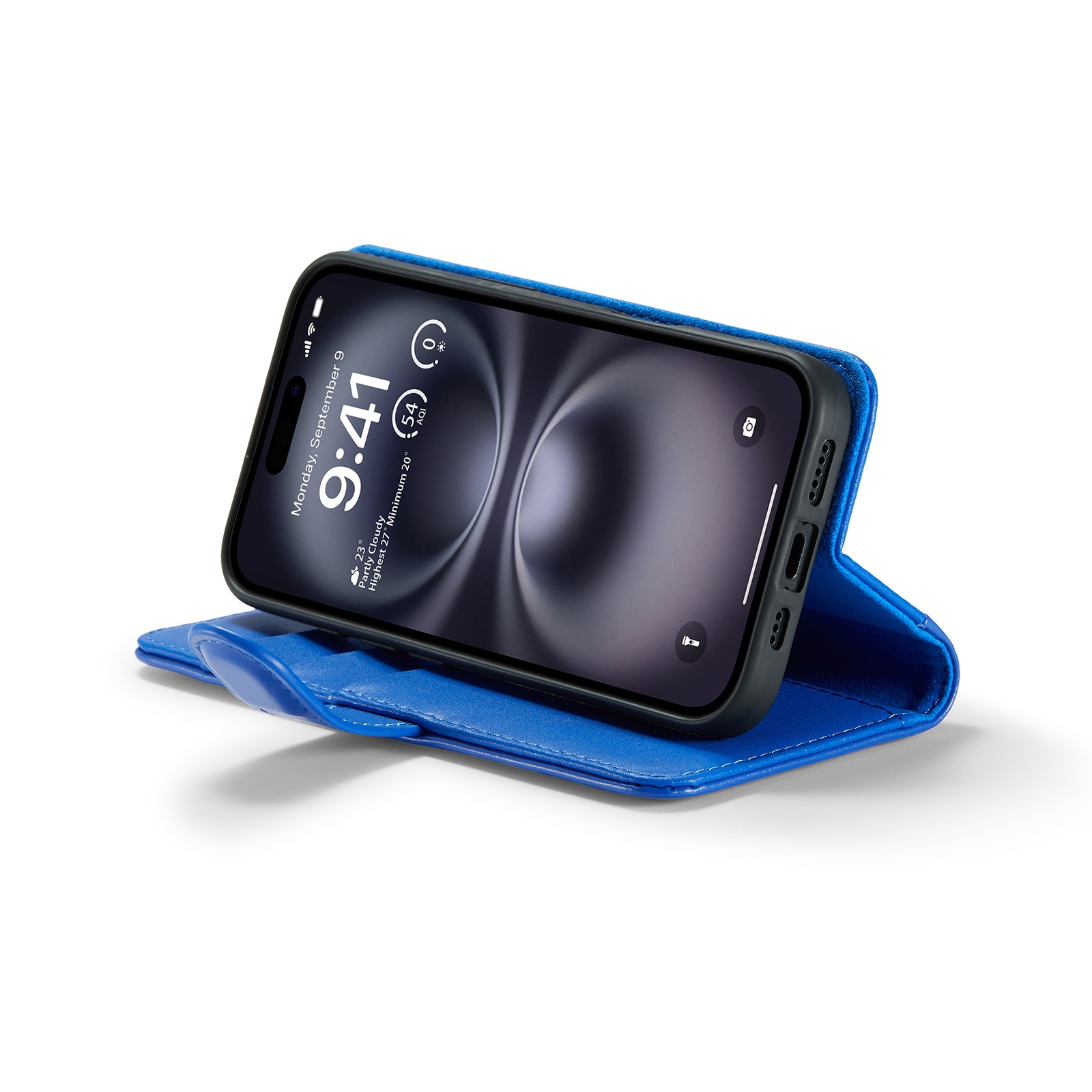 iPhone 16 Echtlederhülle Blau