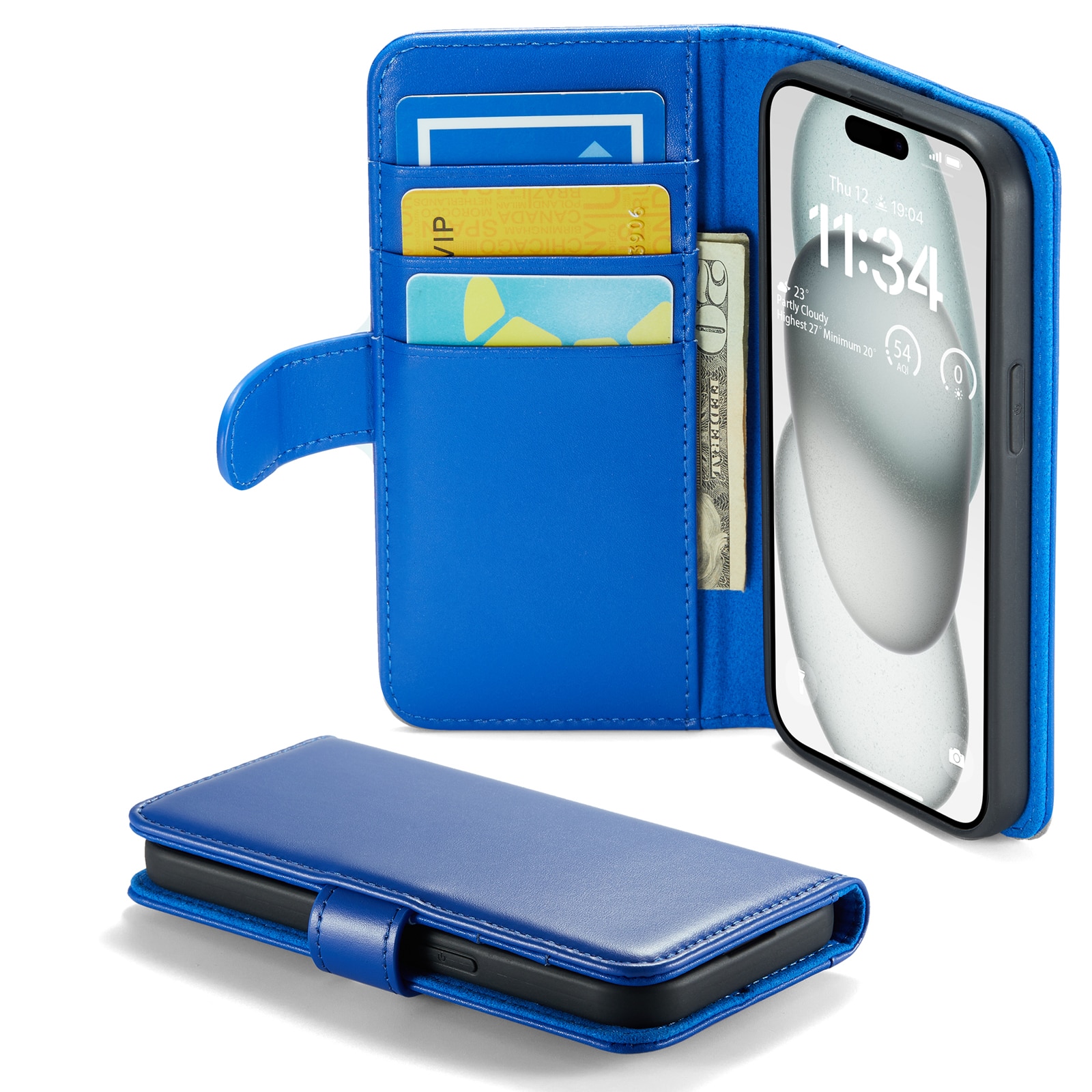iPhone 13 Echtlederhülle Blau