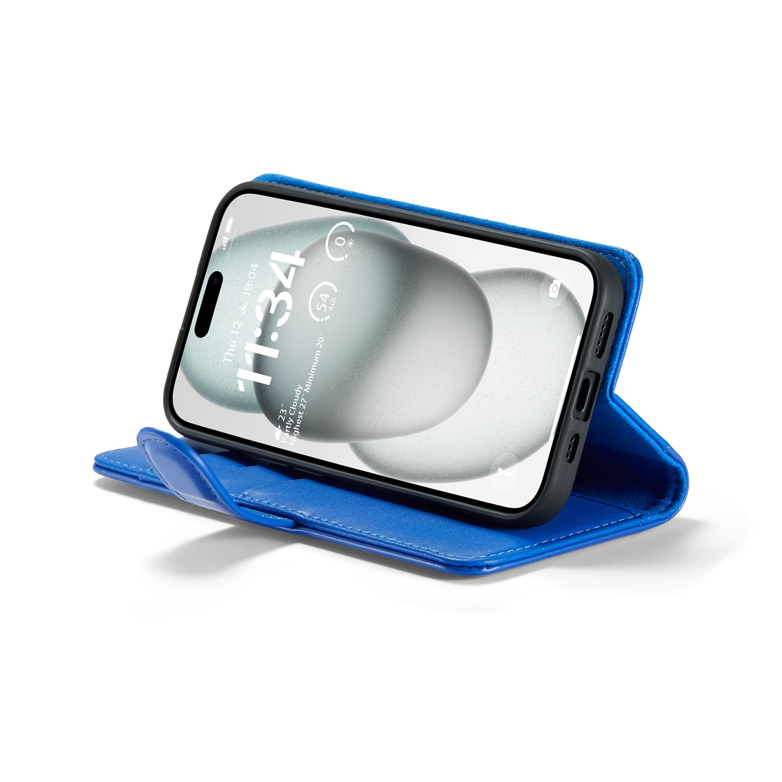 iPhone 13 Echtlederhülle Blau