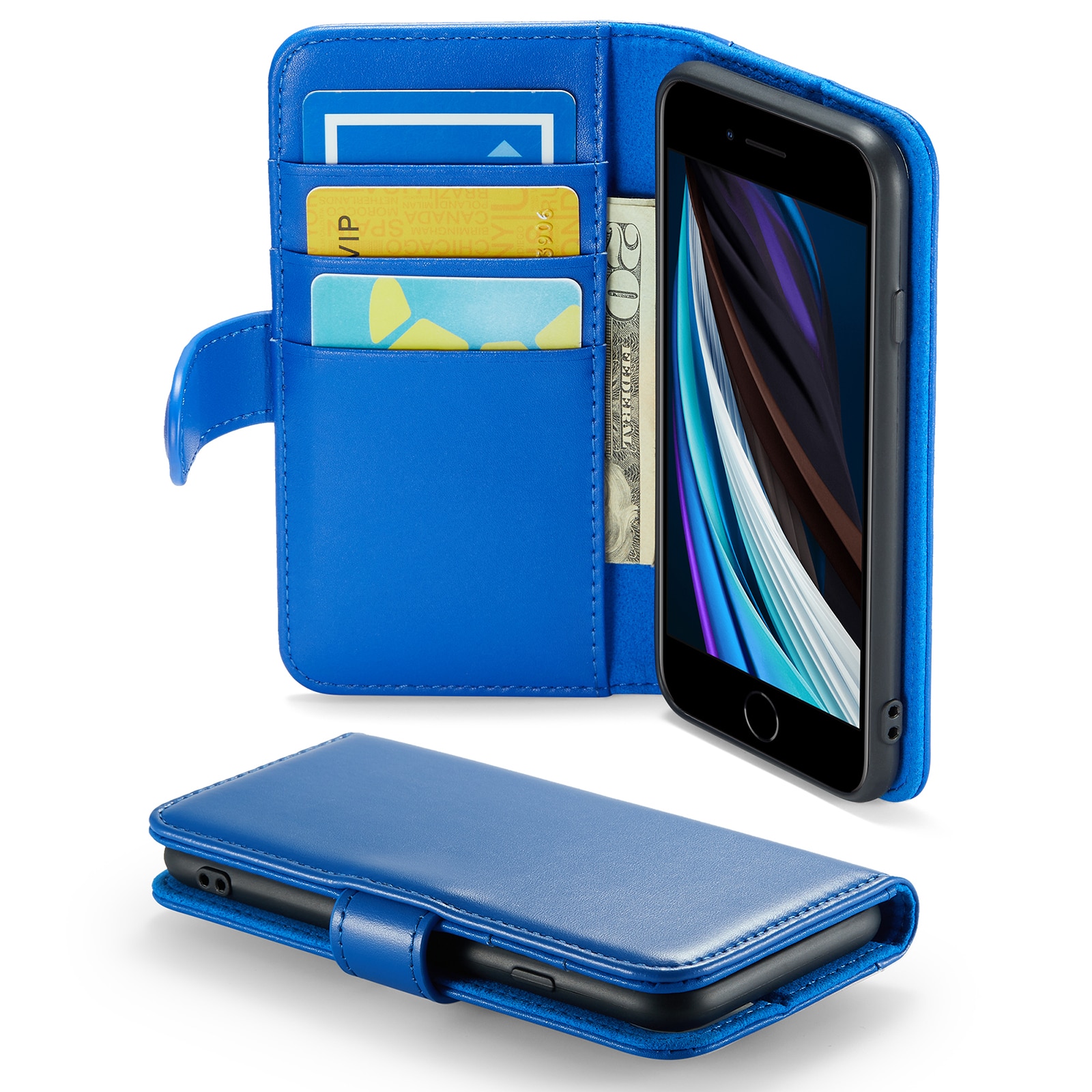 iPhone SE 2020 Echtlederhülle Blau