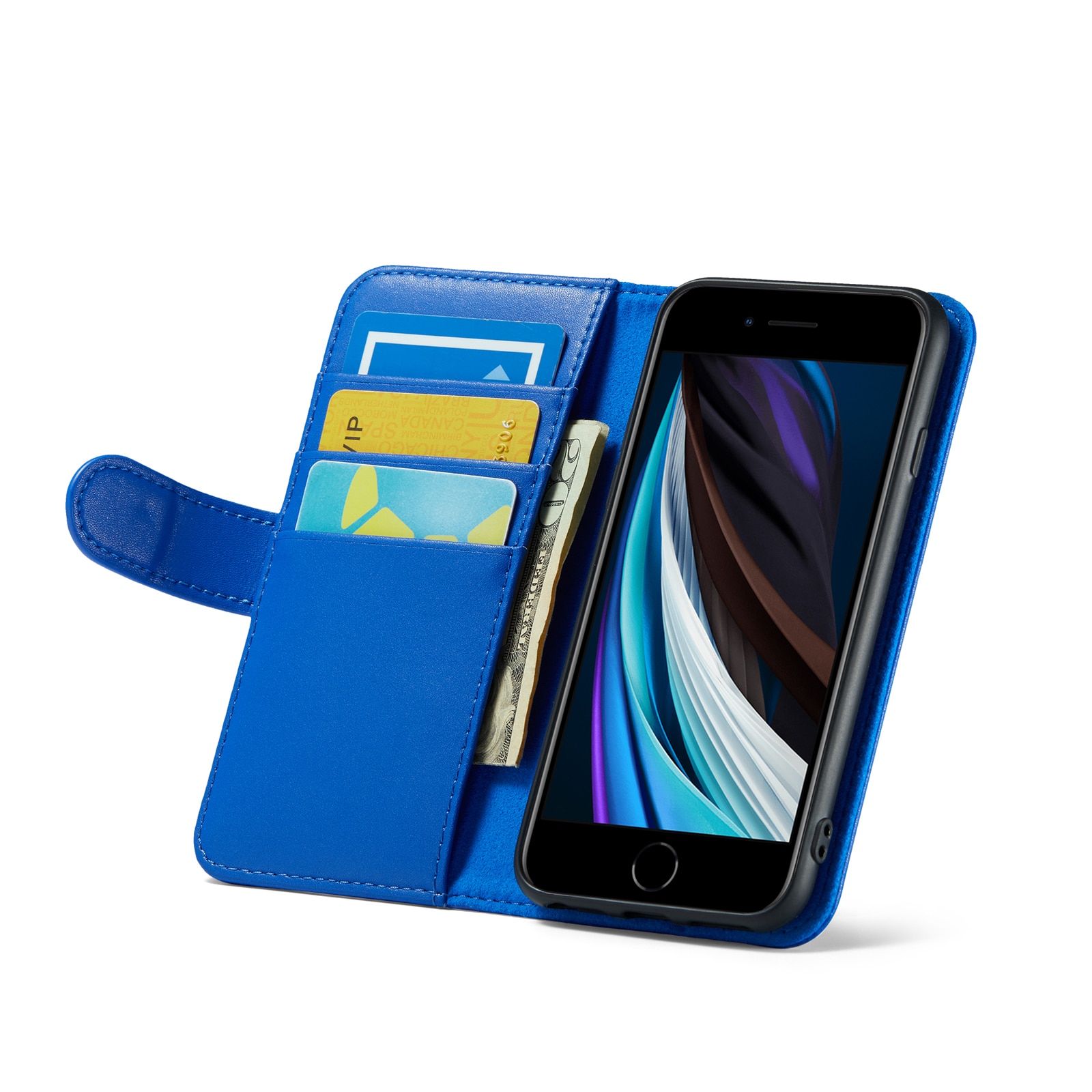 iPhone SE 2020 Echtlederhülle Blau