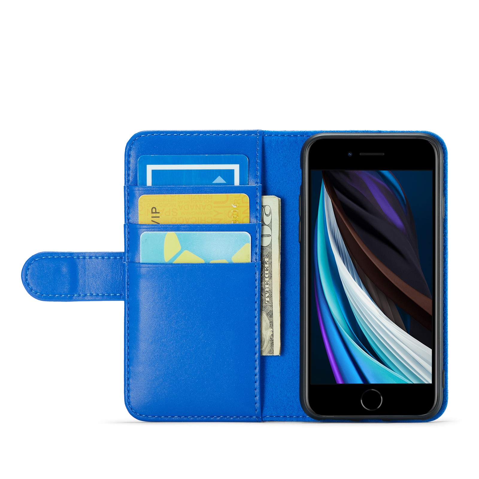 iPhone SE 2020 Echtlederhülle Blau