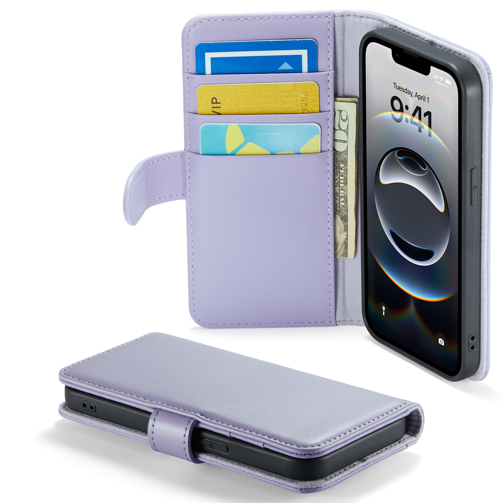 iPhone 12/iPhone 12 Pro Echtlederhülle Lila