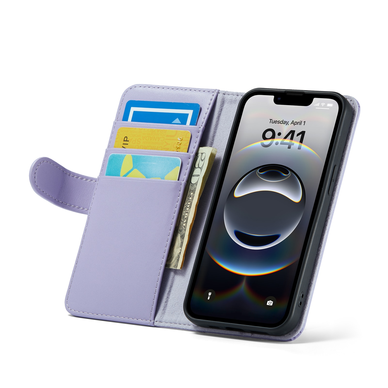 iPhone 12/iPhone 12 Pro Echtlederhülle Lila