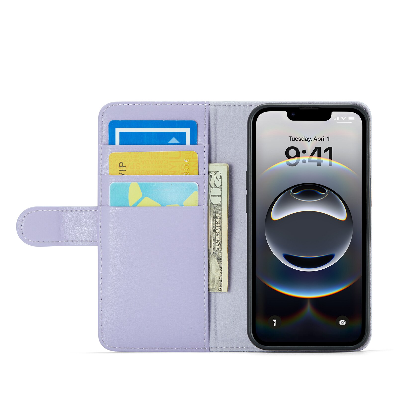iPhone 12/iPhone 12 Pro Echtlederhülle Lila