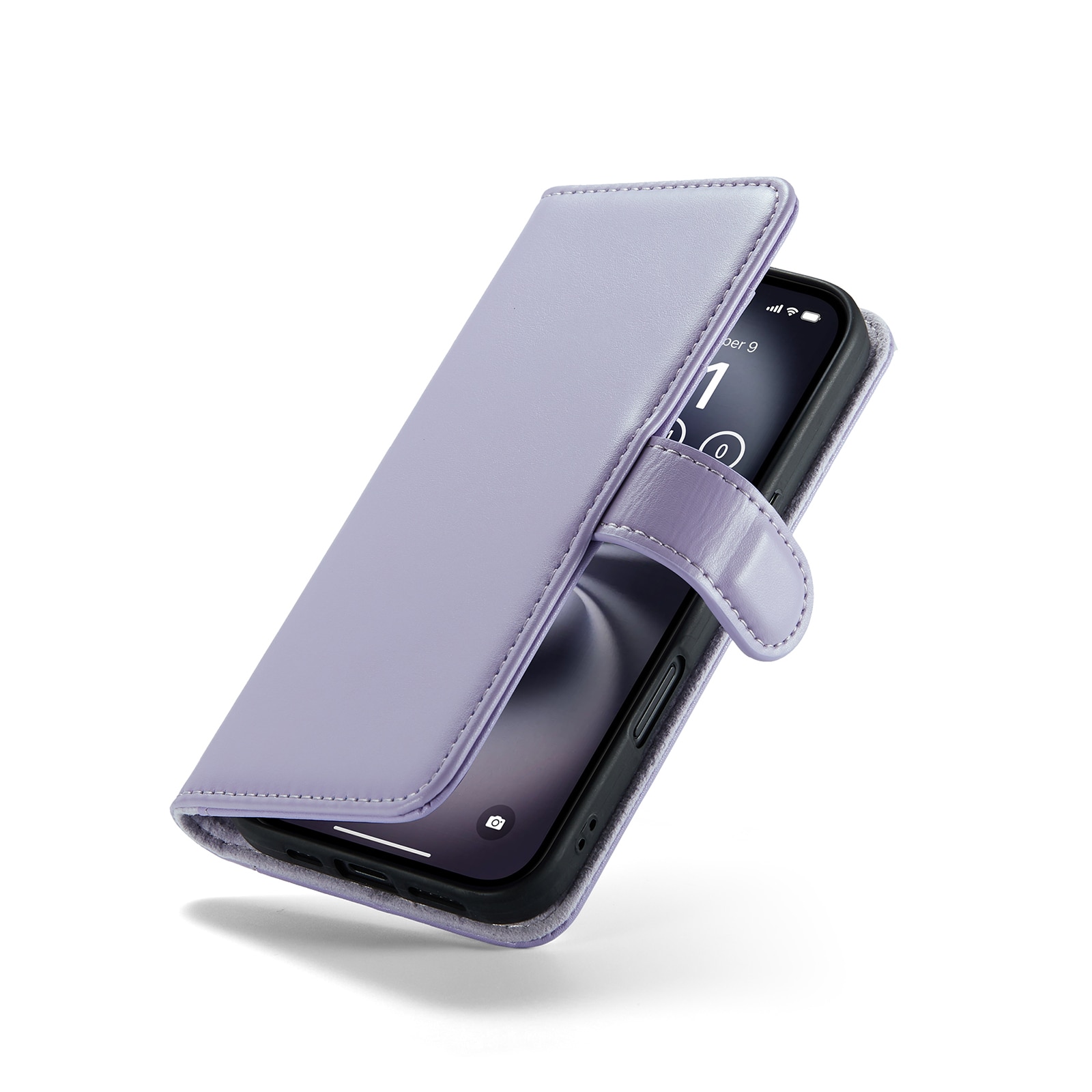 iPhone 16 Echtlederhülle Lila