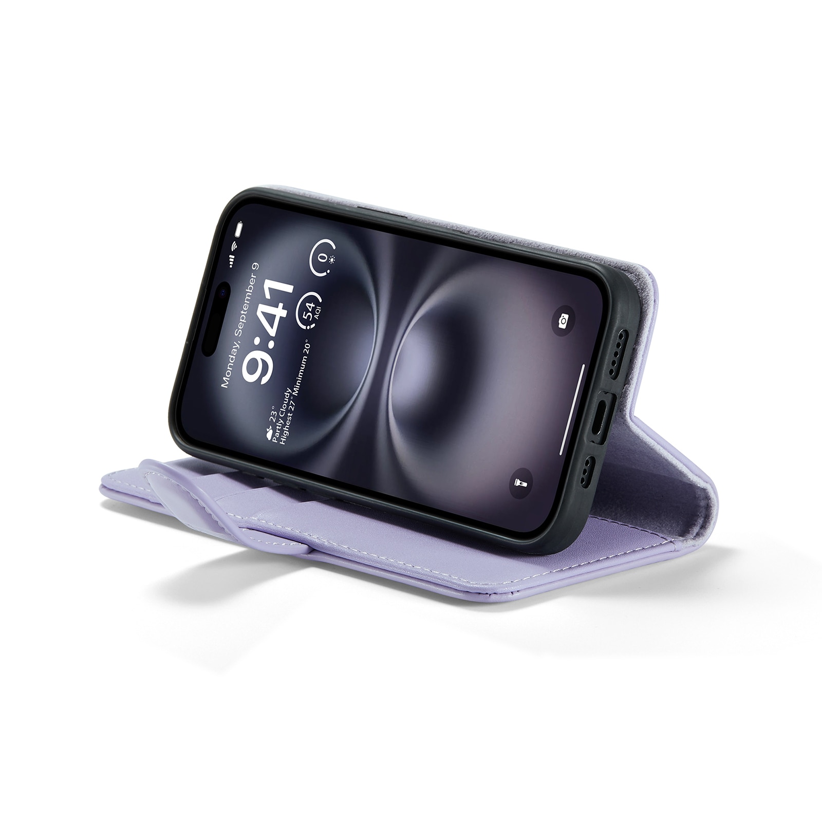 iPhone 16 Echtlederhülle Lila