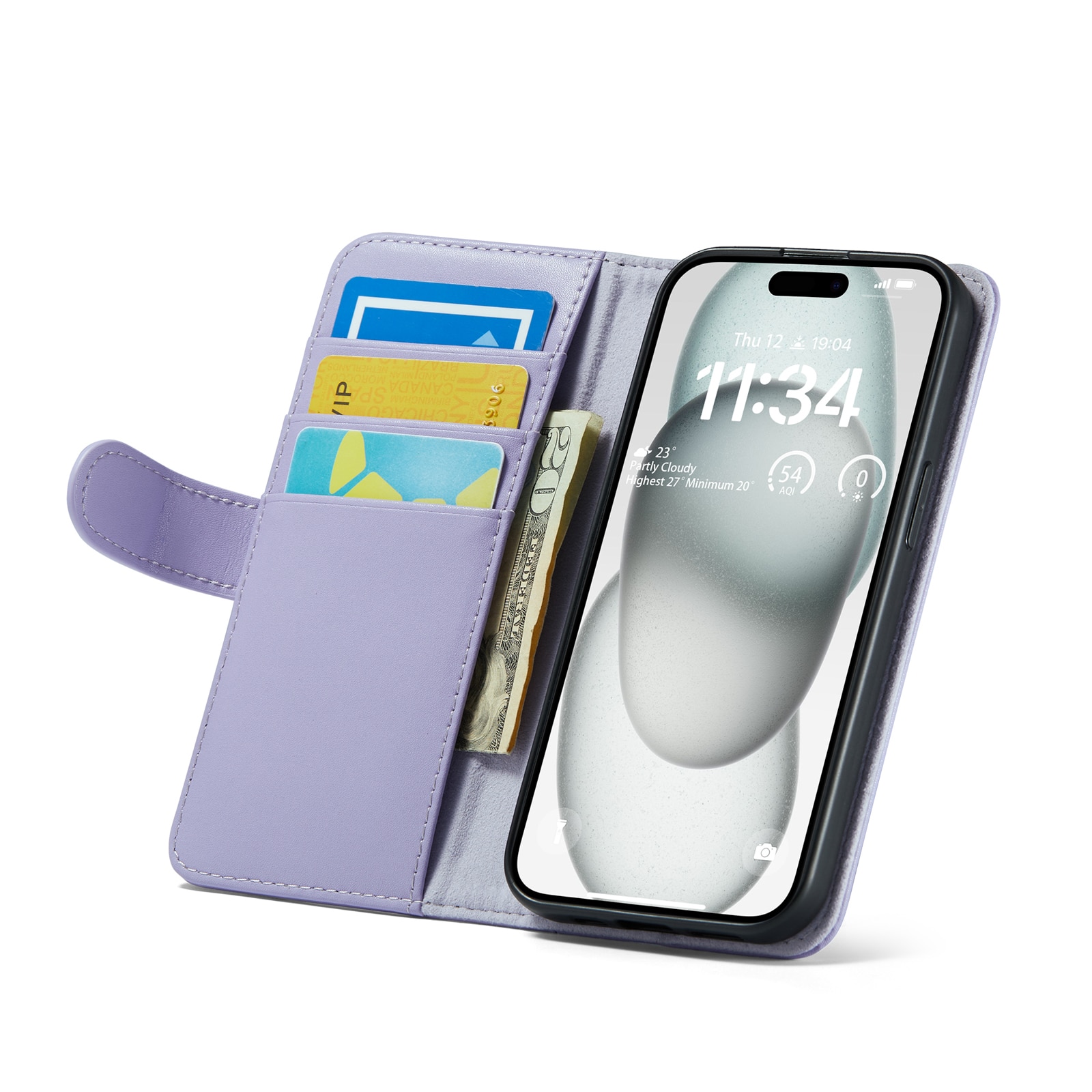iPhone 13 Echtlederhülle Lila
