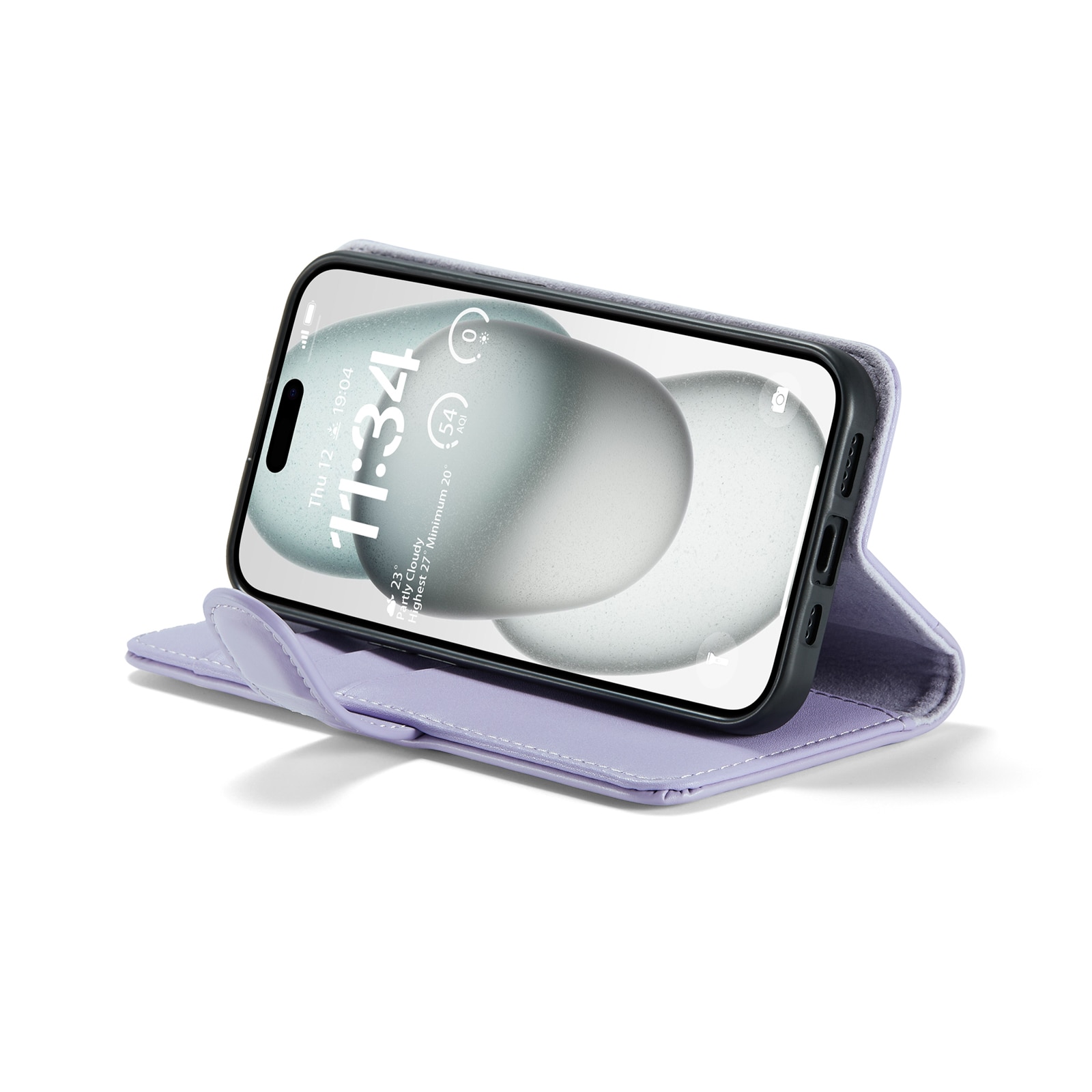 iPhone 13 Echtlederhülle Lila