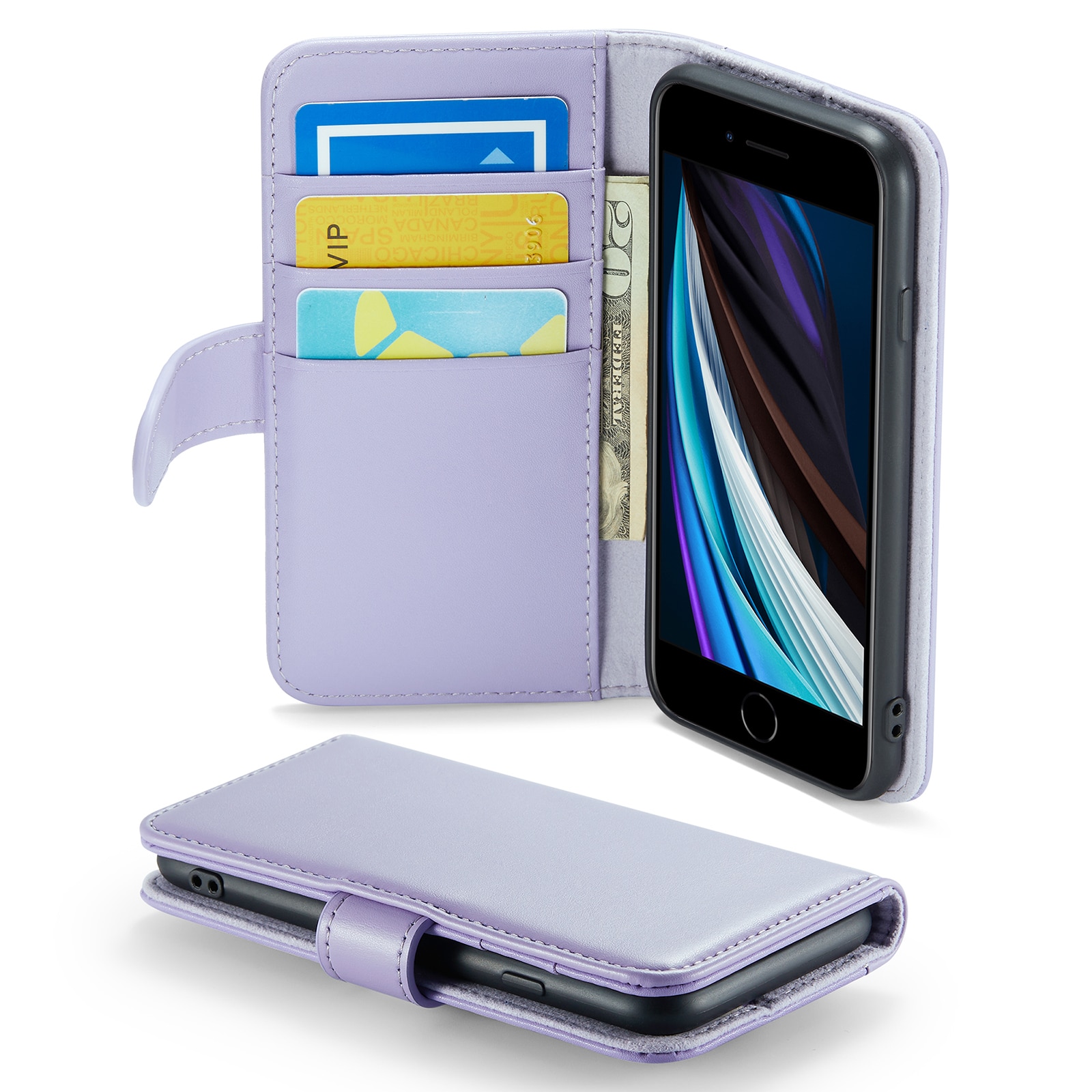 iPhone 7 Echtlederhülle Lila