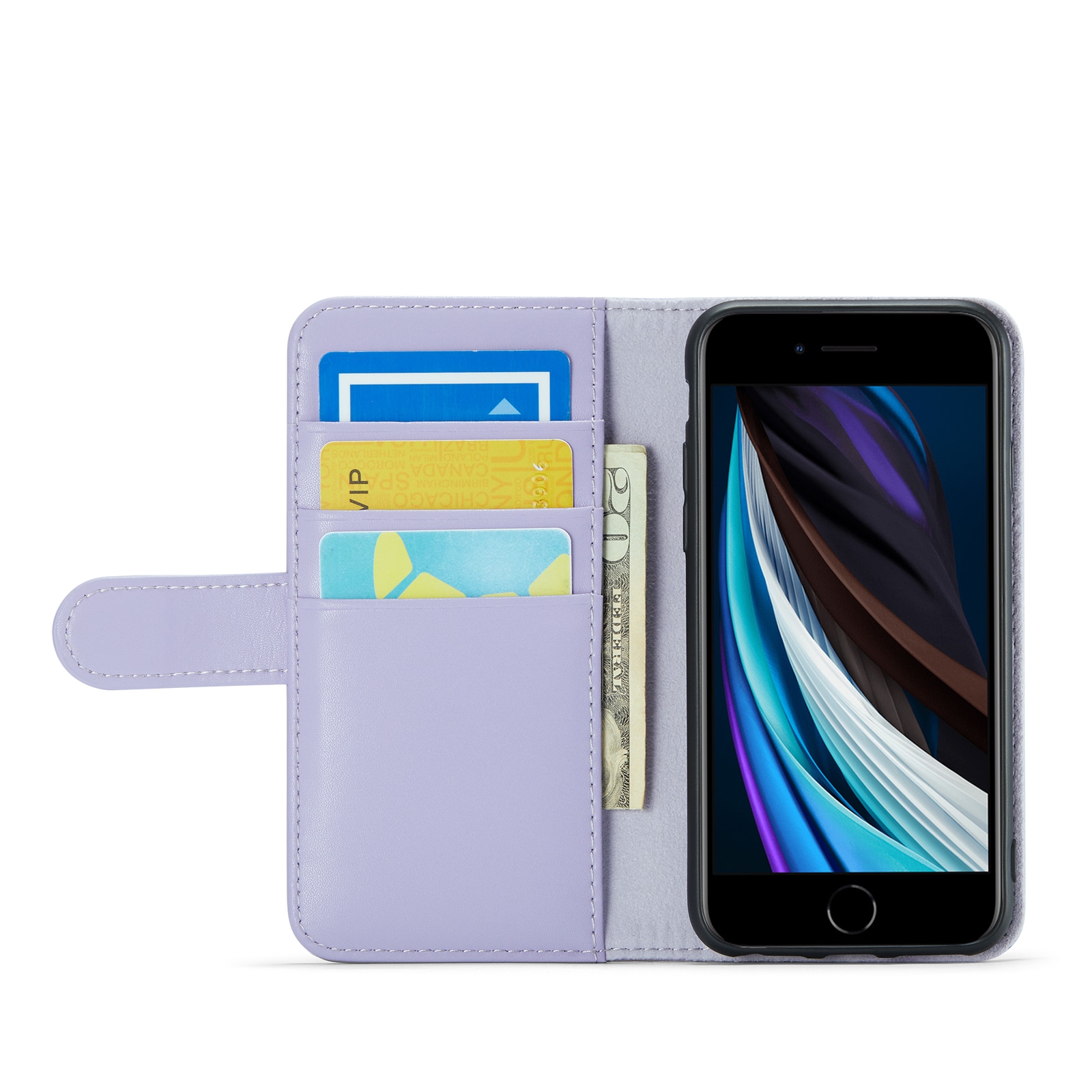 iPhone 7 Echtlederhülle Lila