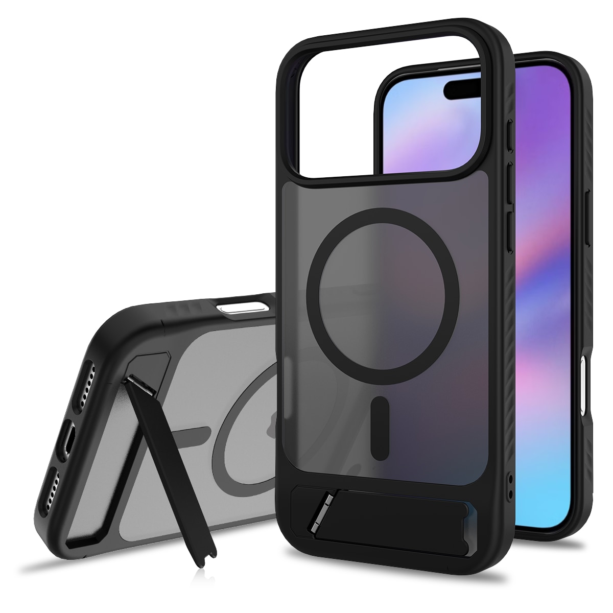 iPhone 17 Pro Magnetische Hülle mit Ständer Schwarz