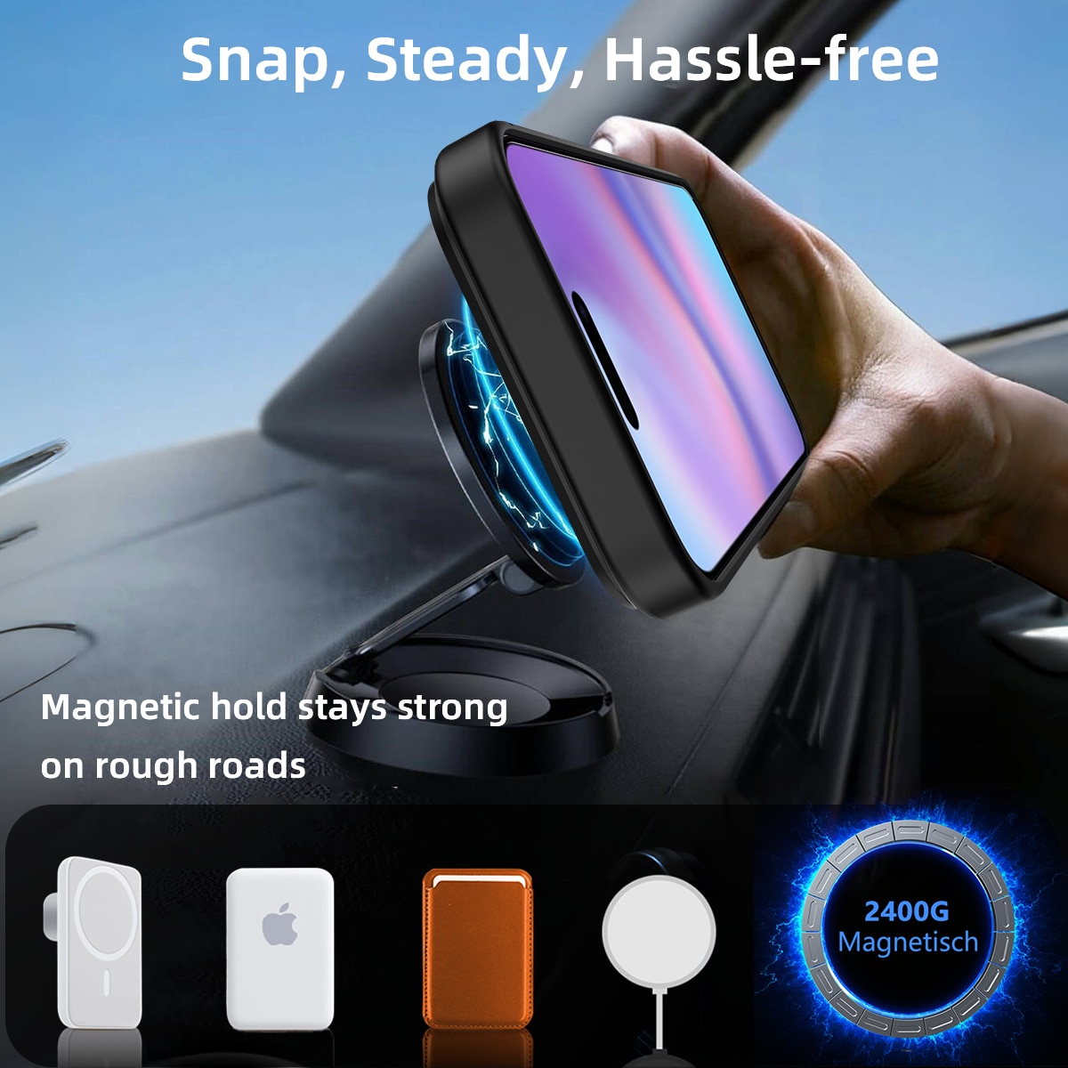 iPhone 17 Pro Magnetische Hülle mit Ständer Schwarz