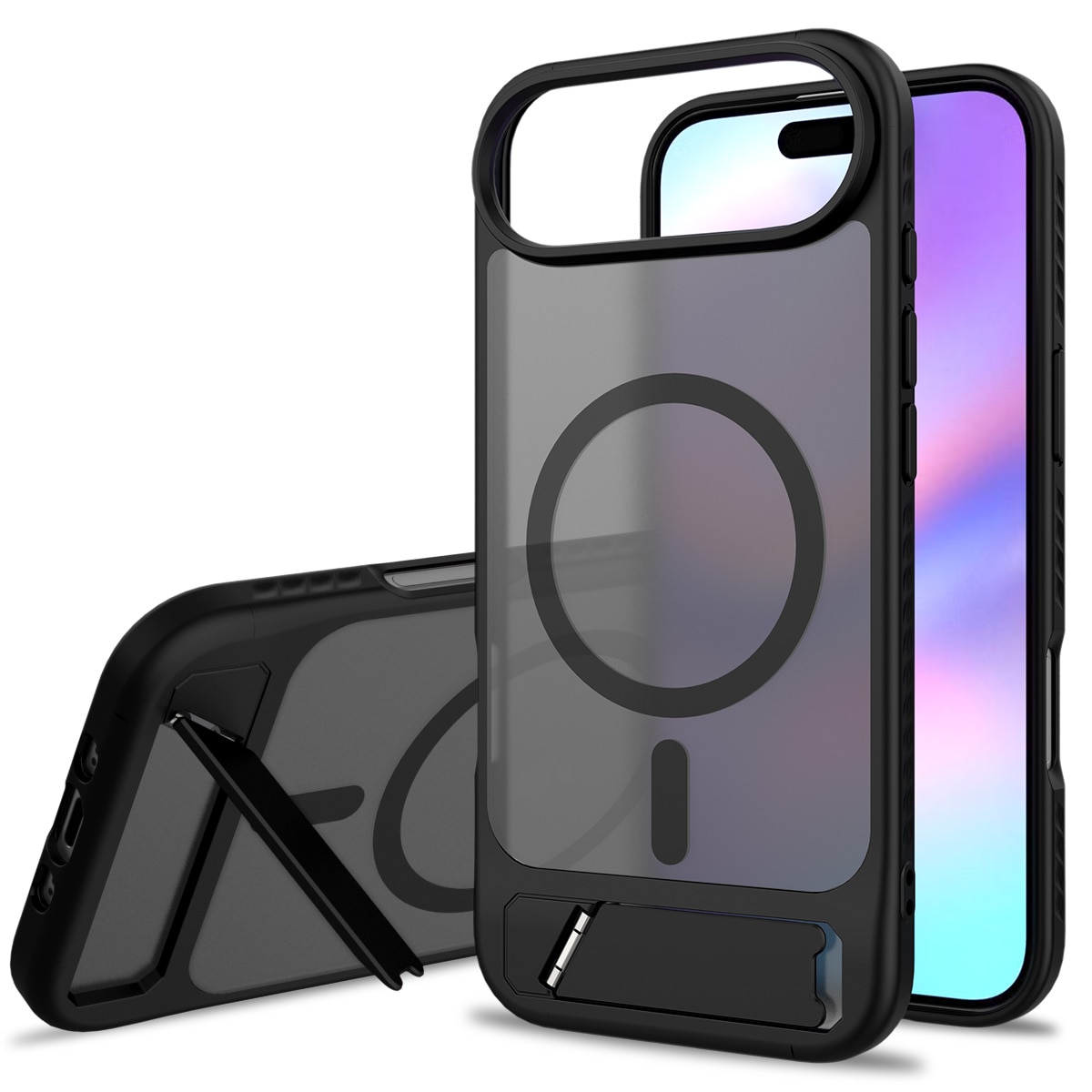 iPhone 17 Air Magnetische Hülle mit Ständer Schwarz
