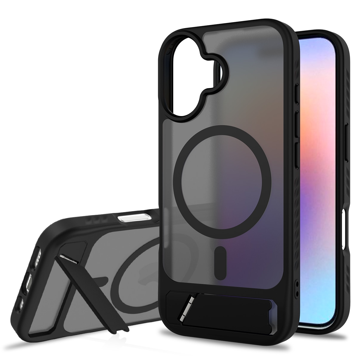 iPhone 17 Magnetische Hülle mit Ständer Schwarz