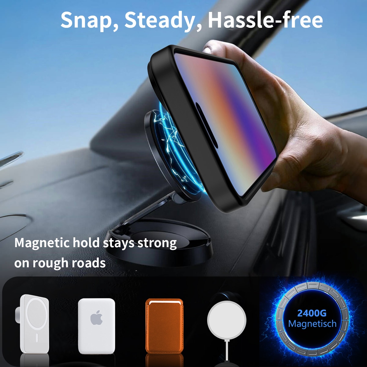 iPhone 17 Magnetische Hülle mit Ständer Schwarz