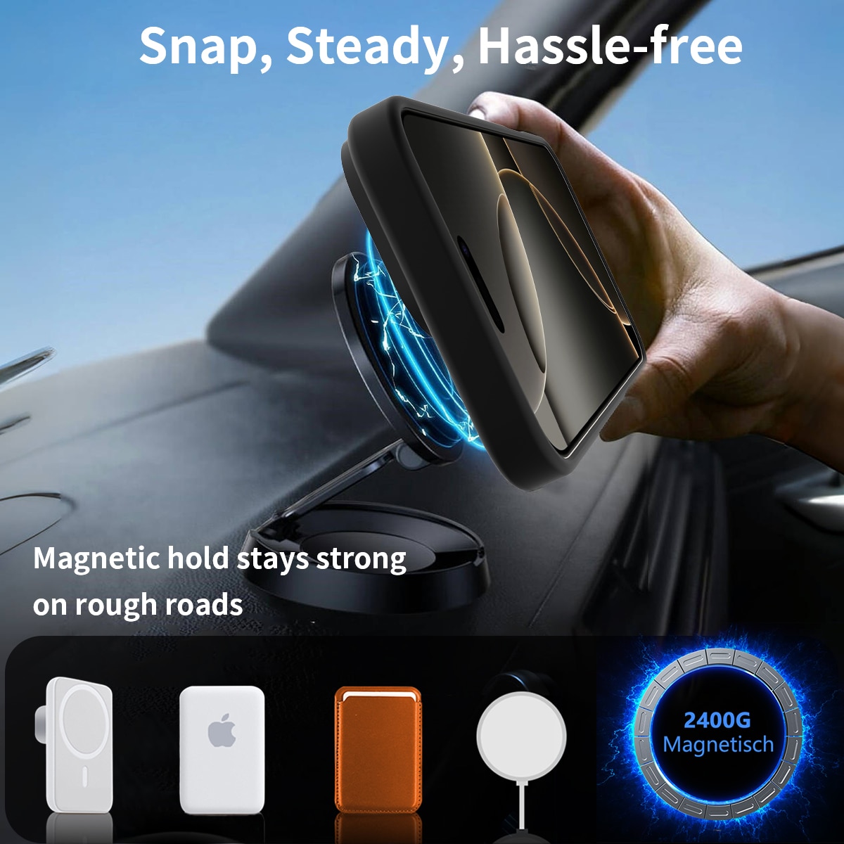 iPhone 17 Magnetische Hülle mit Ständer Schwarz