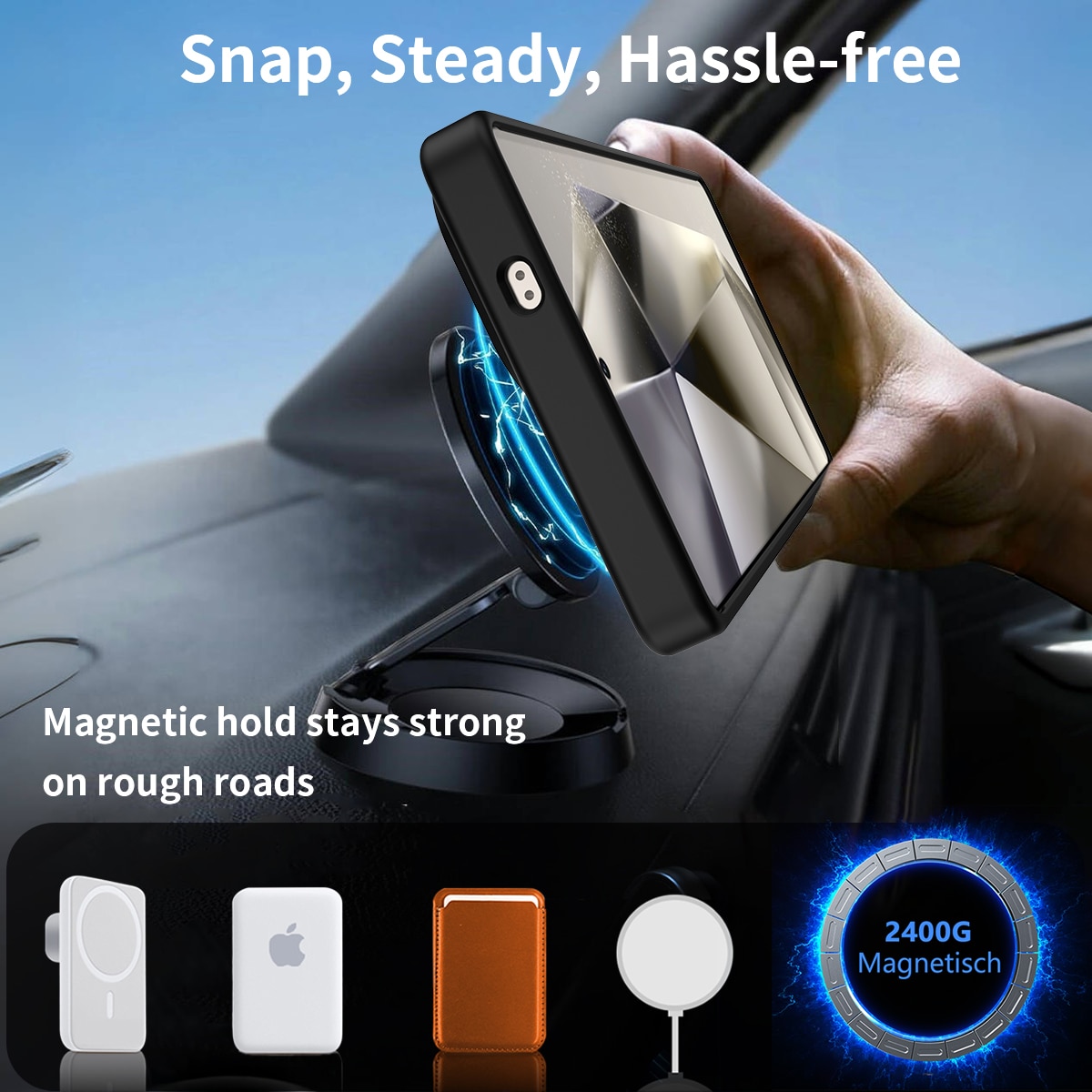 Samsung Galaxy S25 Ultra Magnetische Hülle mit Ständer Schwarz