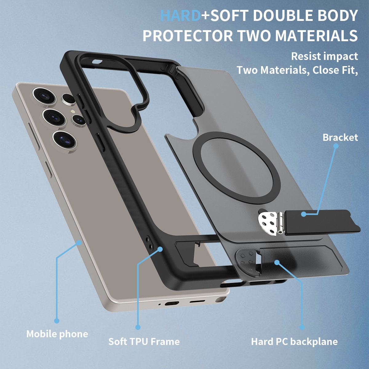 Samsung Galaxy S25 Ultra Magnetische Hülle mit Ständer Schwarz