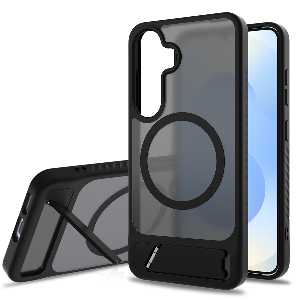 Samsung Galaxy S24 Magnetische Hülle mit Ständer Schwarz