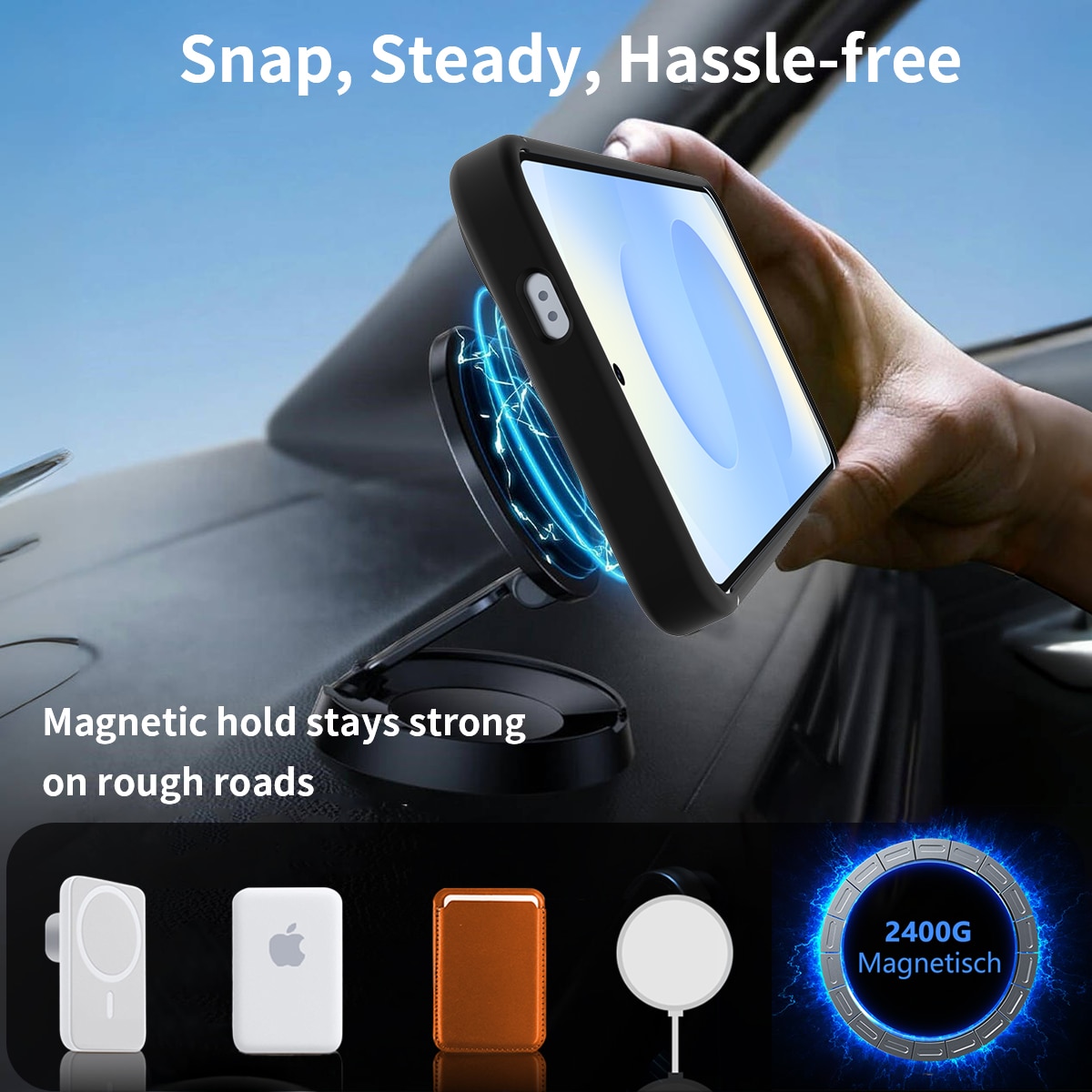Samsung Galaxy S24 Magnetische Hülle mit Ständer Schwarz
