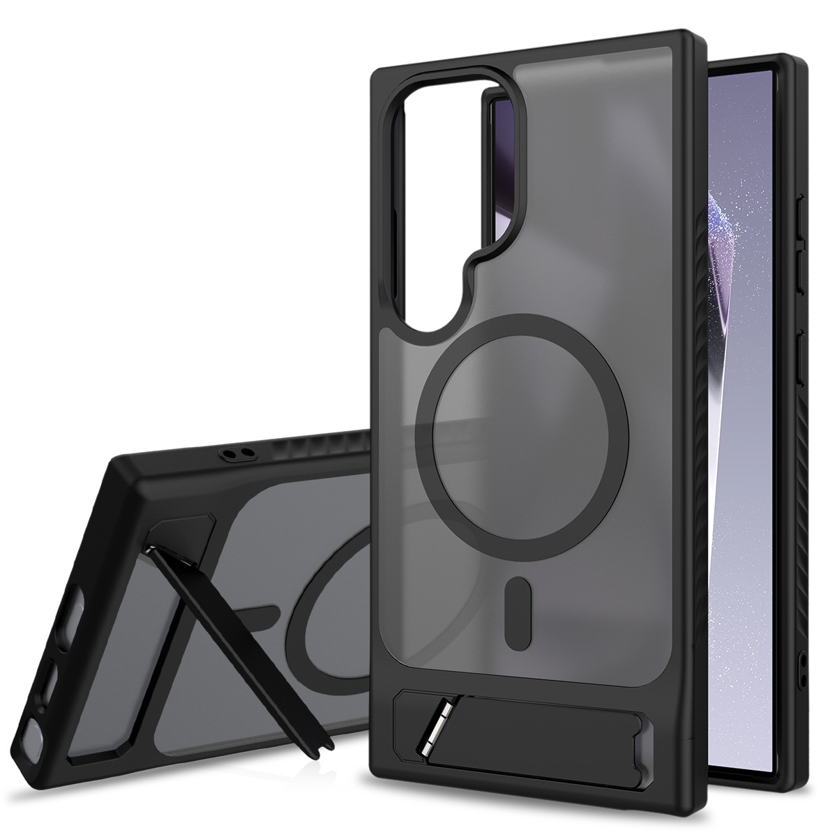 Samsung Galaxy S24 Ultra Magnetische Hülle mit Ständer Schwarz
