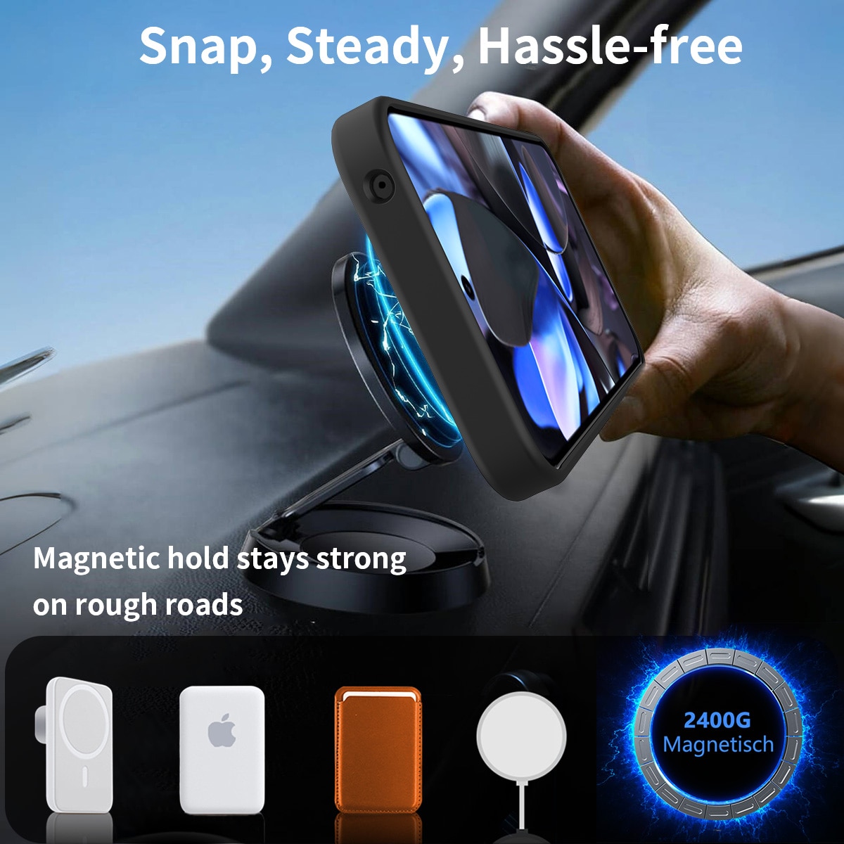Google Pixel 10 Pro XL Magnetische Hülle mit Ständer Schwarz