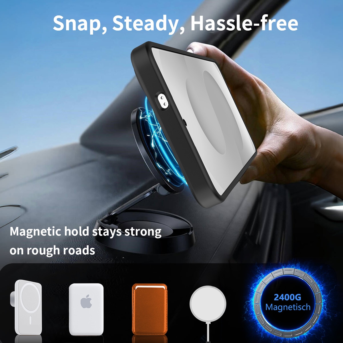 Samsung Galaxy S25 FE Magnetische Hülle mit Ständer Schwarz