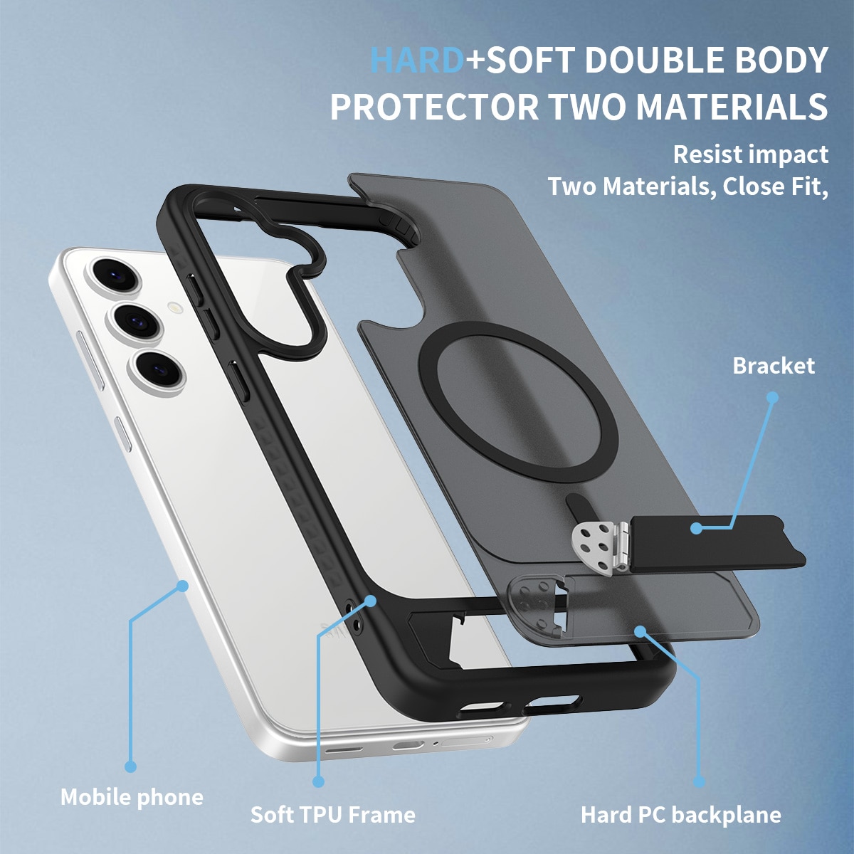 Samsung Galaxy S25 FE Magnetische Hülle mit Ständer Schwarz