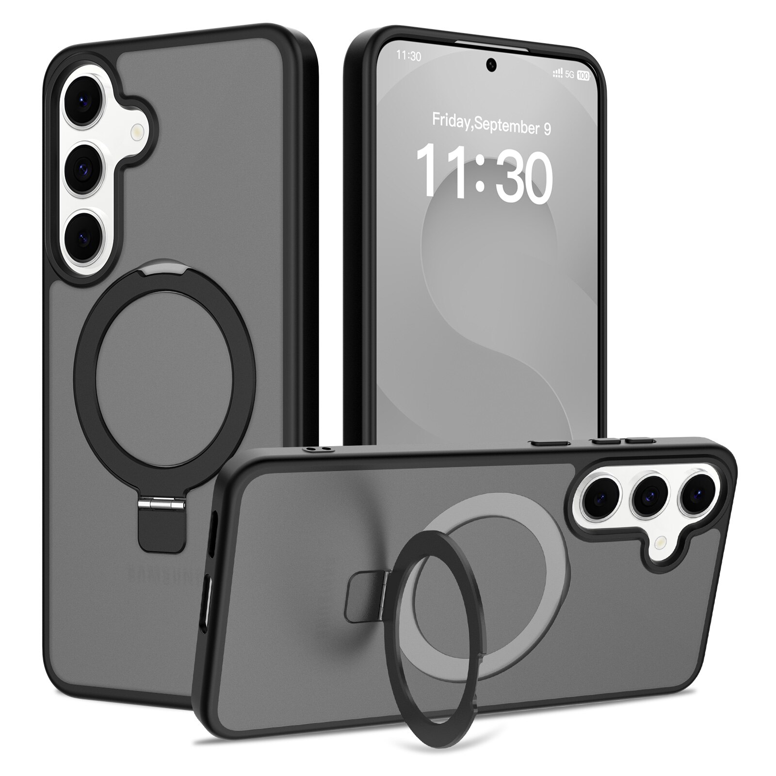 Samsung Galaxy S25 FE Hybrid-Hülle Magnetic Ring Schwarz
