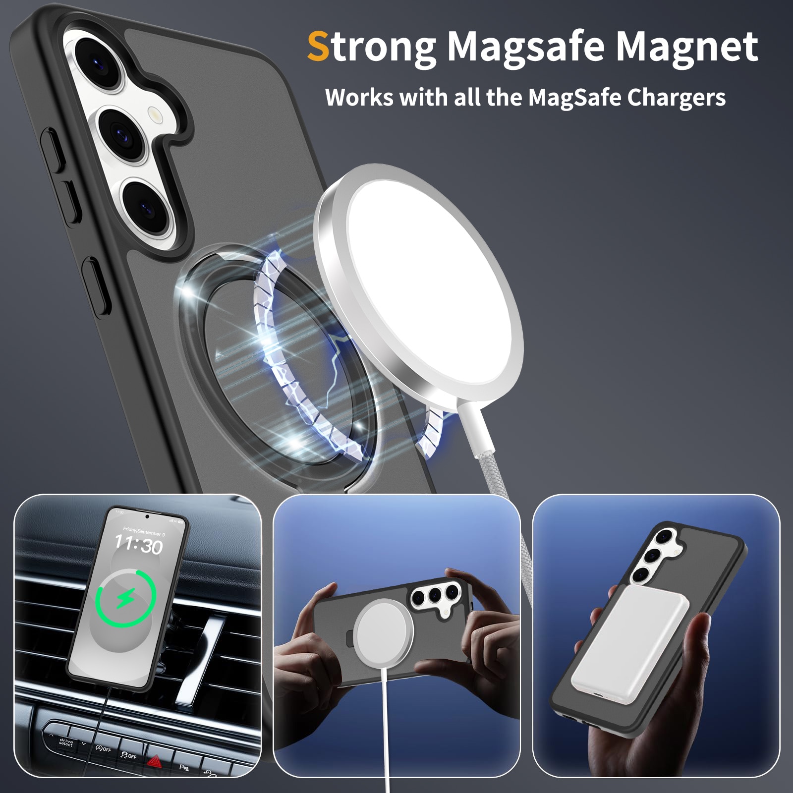 Samsung Galaxy S25 FE Hybrid-Hülle Magnetic Ring Schwarz