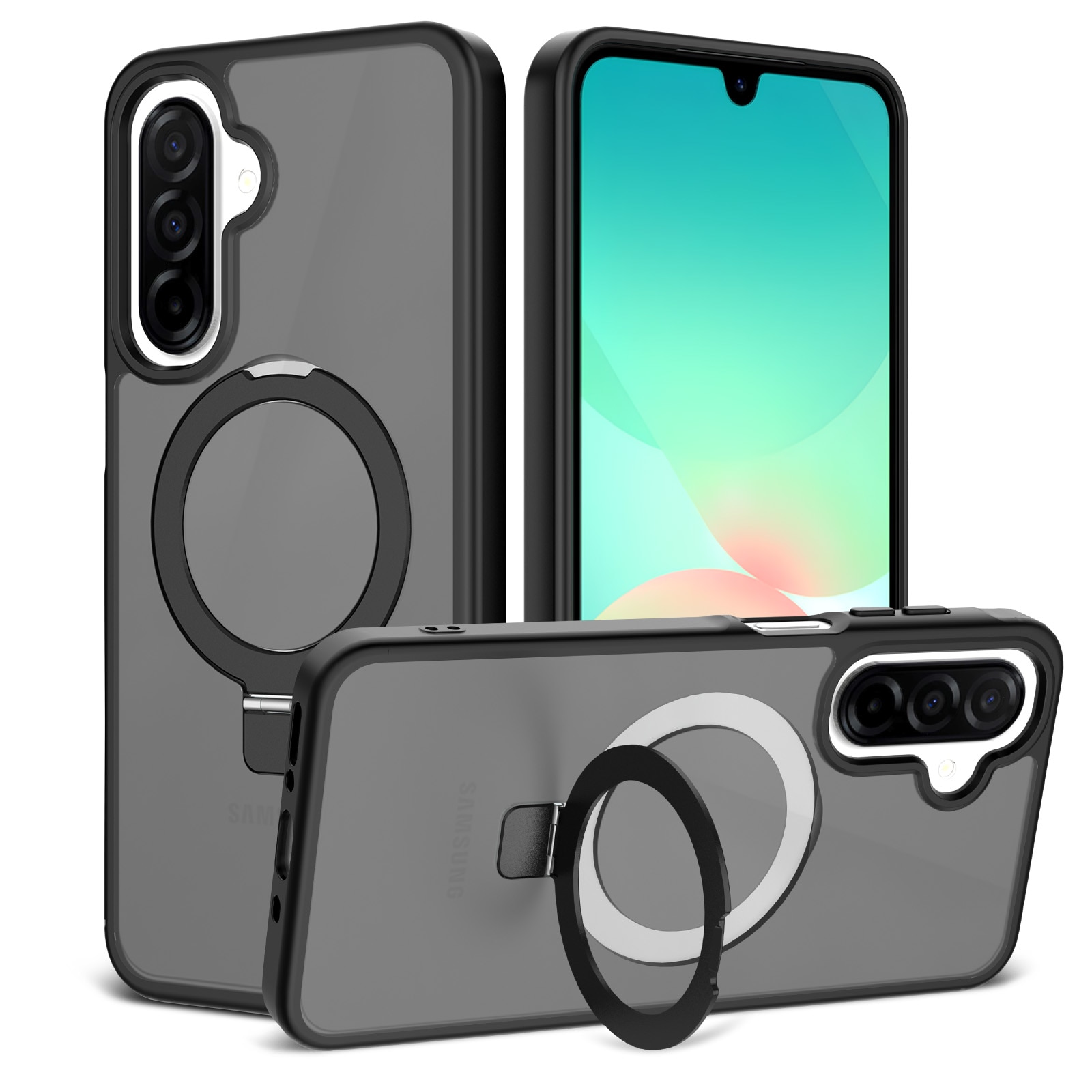 Samsung Galaxy A17 Hybrid-Hülle Magnetic Ring Schwarz