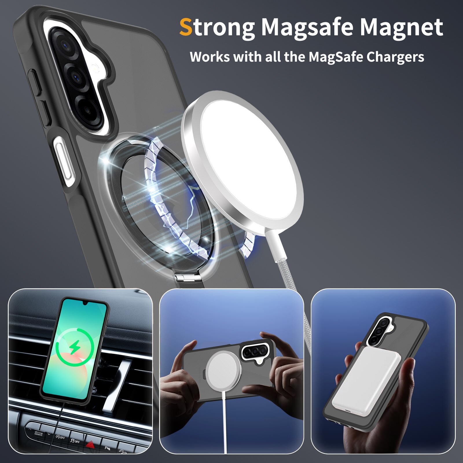 Samsung Galaxy A17 Hybrid-Hülle Magnetic Ring Schwarz