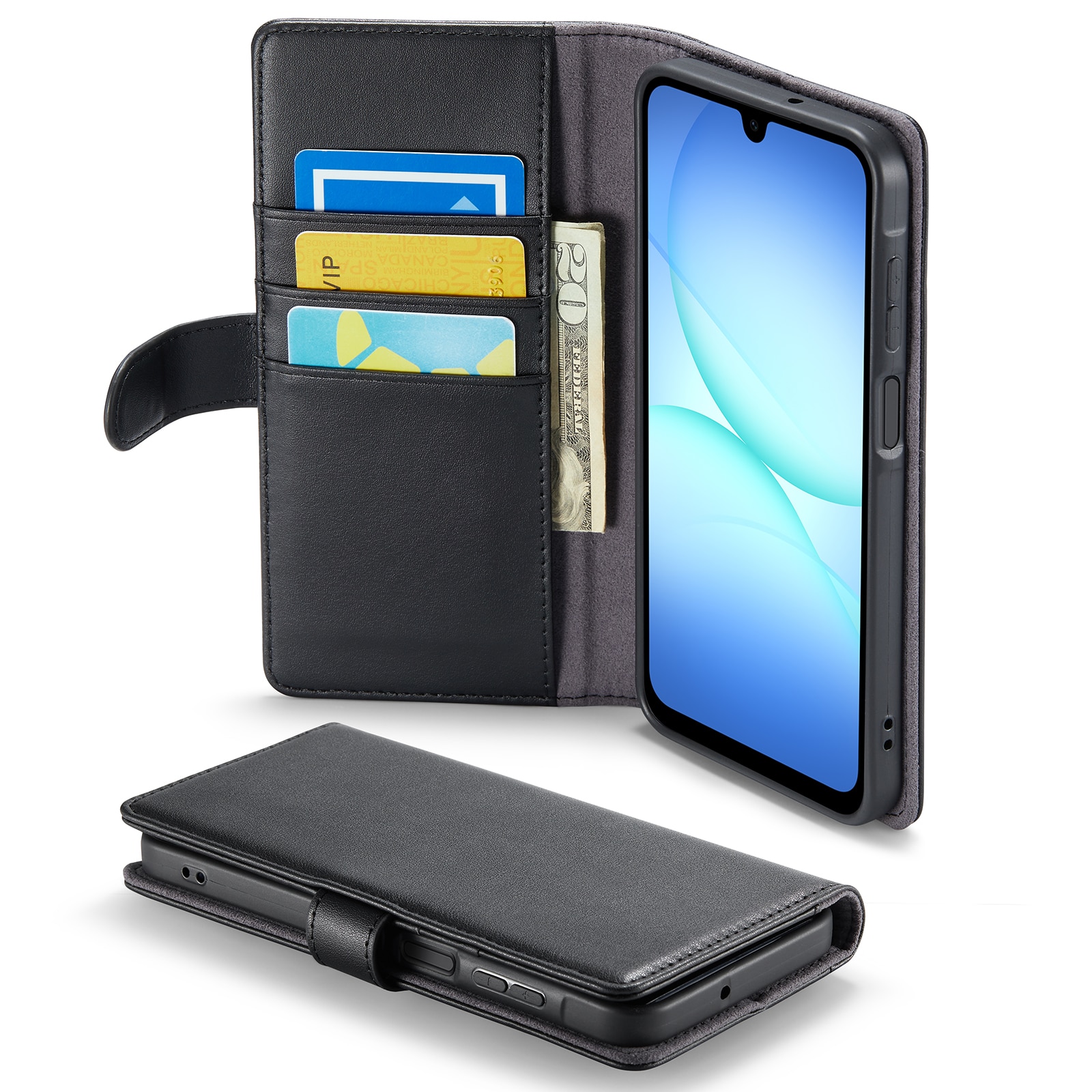 Samsung Galaxy A17 Echtlederhülle Schwarz